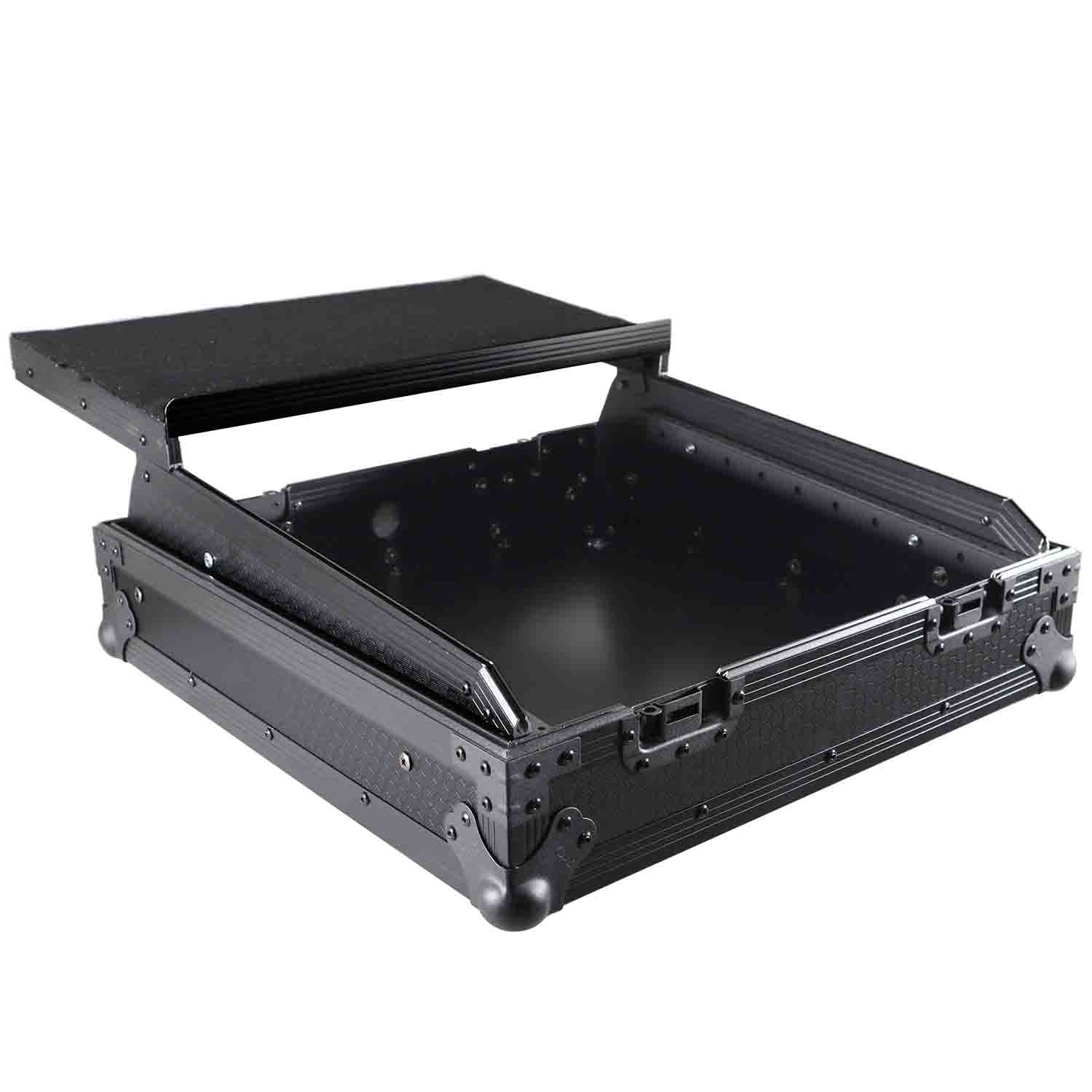 ProX XS-19MIXLTBL DJ Mixer Case, 10U Top Mount 19 Inch Slanted - Black on Black - Hollywood DJ