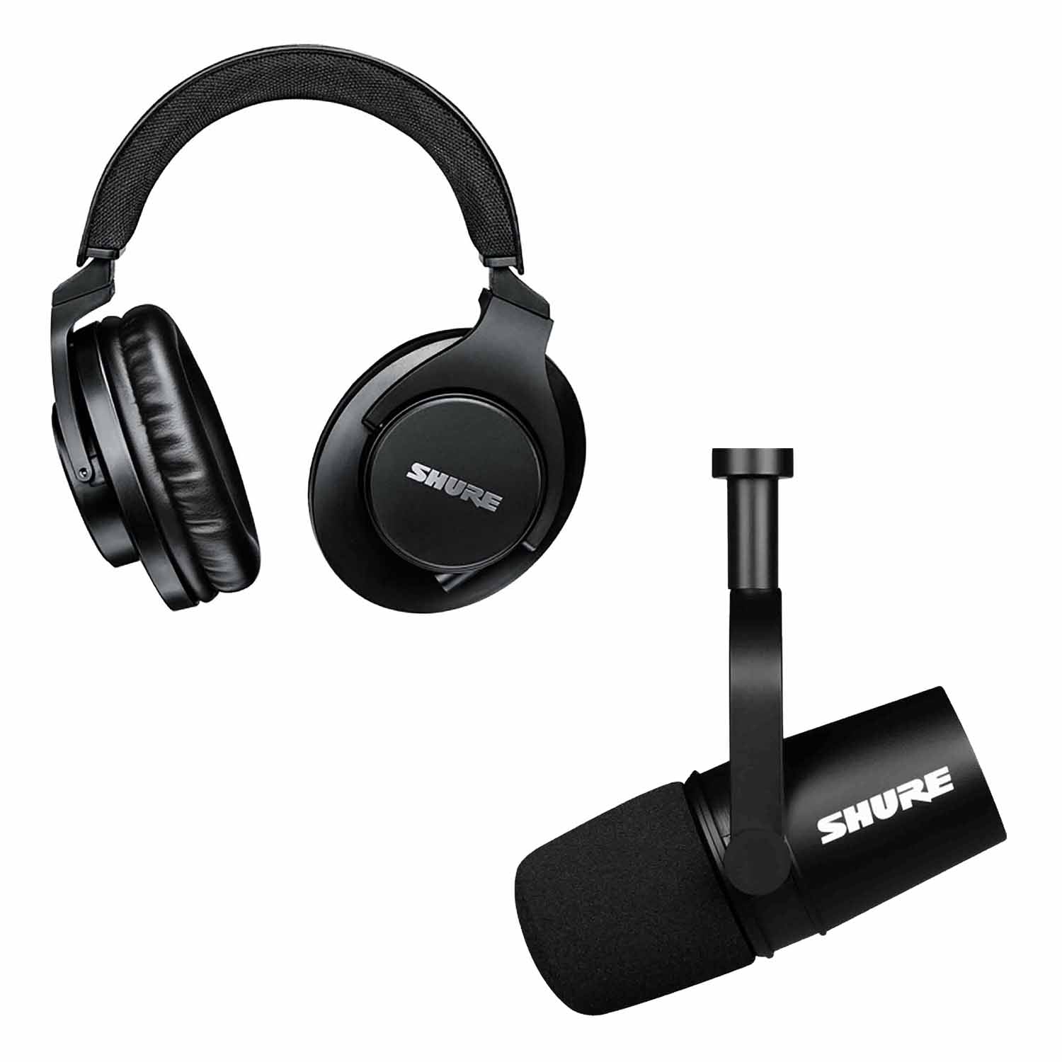 Shure Podcast Package with SRH440A Studio Headphones and MV7X USB Podcast Microphone - Hollywood DJ