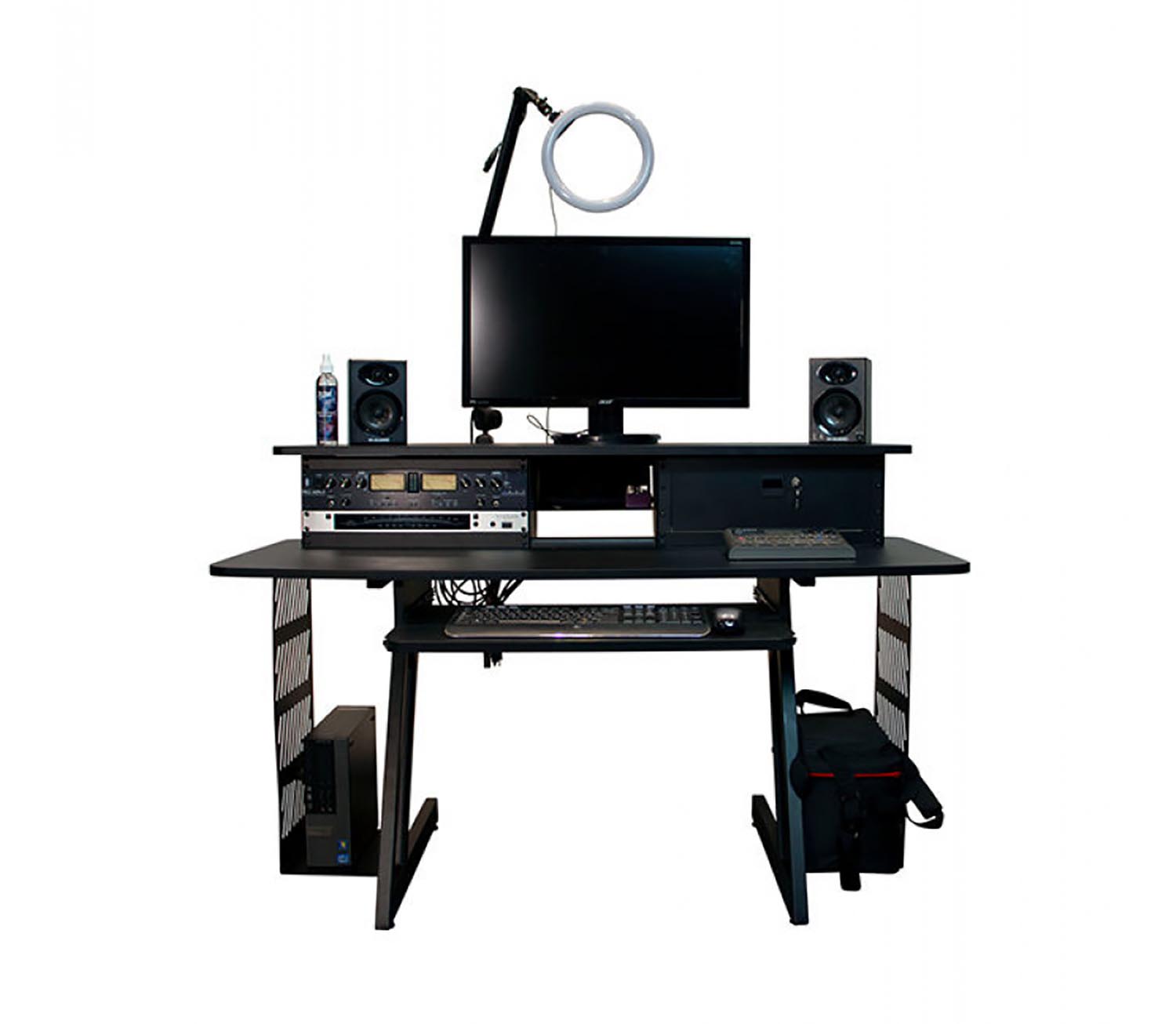 On Stage WS7700B Large Workstation for a Computer, Monitor Speakers, and Other Studio Equipment - Hollywood DJ