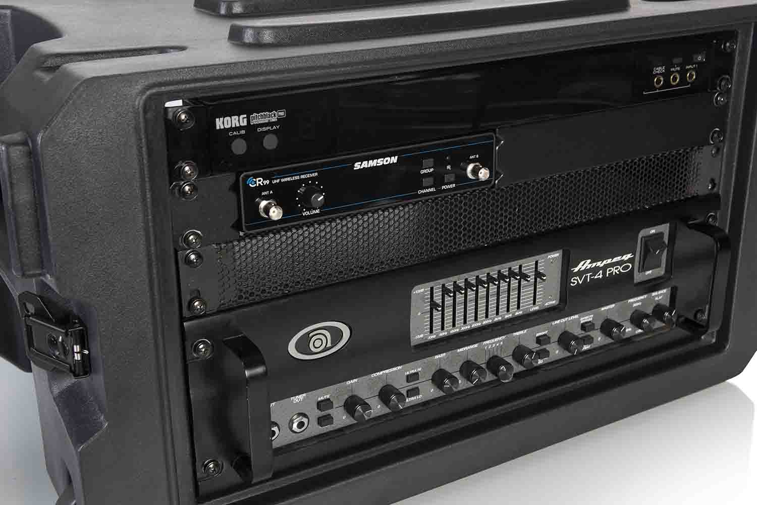 Gator Cases G-PROR-6U-19, 6U Deep Molded Audio Rack Case with Wheels - 19 Inch - Hollywood DJ