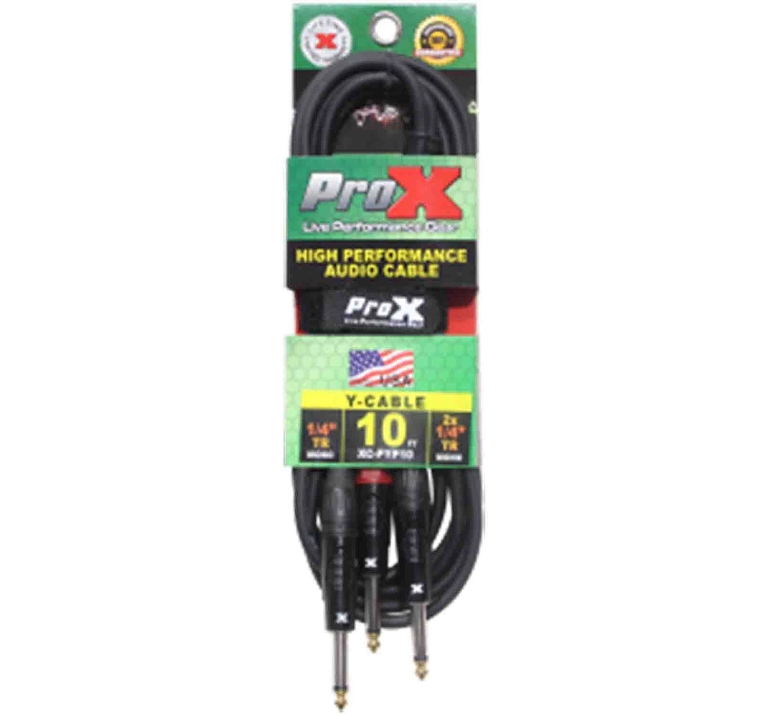 Prox XC-PYP10 1/4" TS-M to Dual 1/4" TS-M High Performance Audio Cable - 10 Feet by ProX Cases