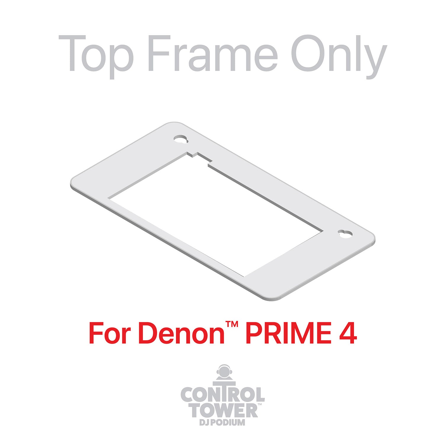 Top Plate Only - ProX XZF-DJ PRIME4WPLATE Interchangeable Top Plate For Denon PRIME 4 Control Tower DJ Booth In White - Hollywood DJ