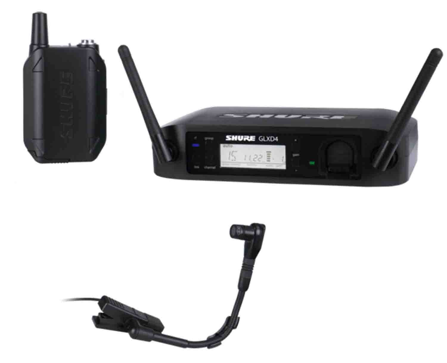 Shure GLXD14/B98-Z2 Digital Wireless Instrument System with Beta 98H/C Clip on Gooseneck Microphone - Hollywood DJ