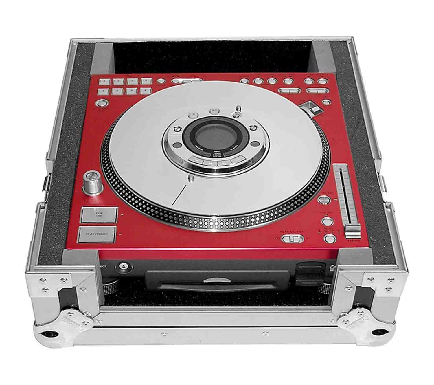 Odyssey FRSLDZ1200-ALU Brushed Aluminum Faceplate for Technics SL-DZ1200 CD Player Red - Hollywood DJ