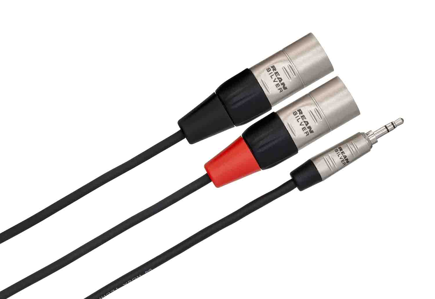 Hosa HMX, 3.5mm TRS Male to Dual XLR Male Pro Stereo Breakout Cable - Hollywood DJ