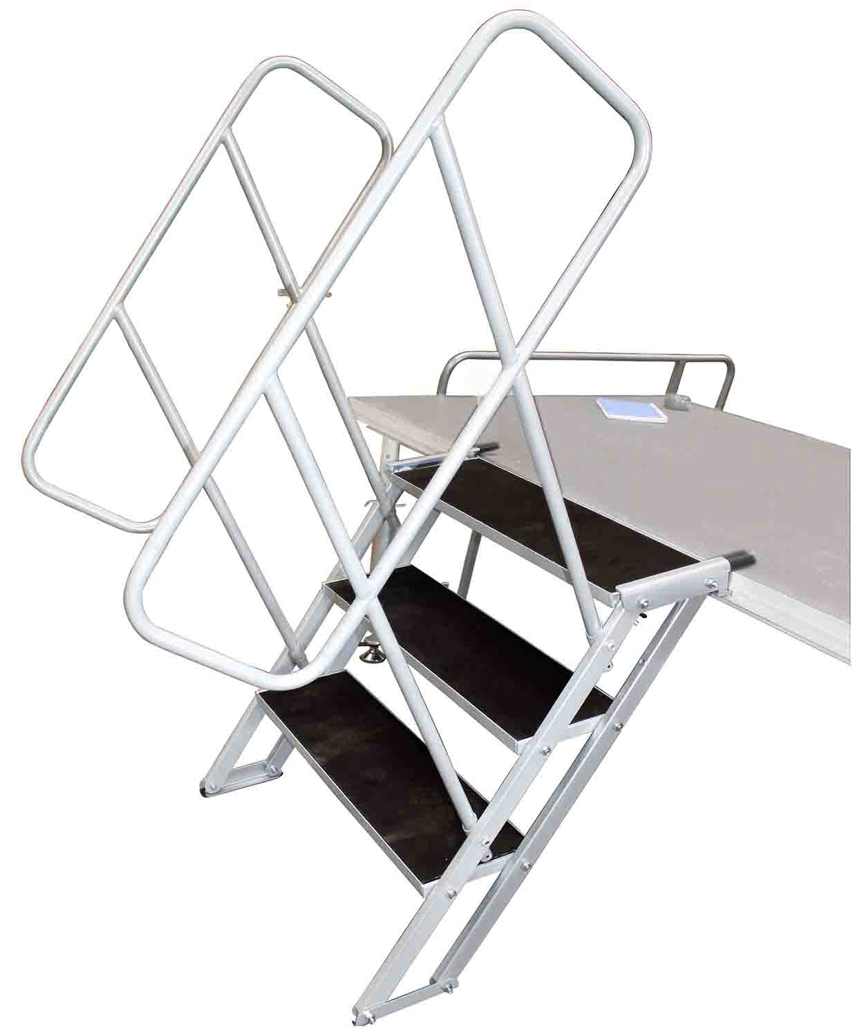 ProX XSQ-ST3 StageQ Heavy Duty Foldable 3 Step Unit with Rail - 18-28 Inch - Hollywood DJ