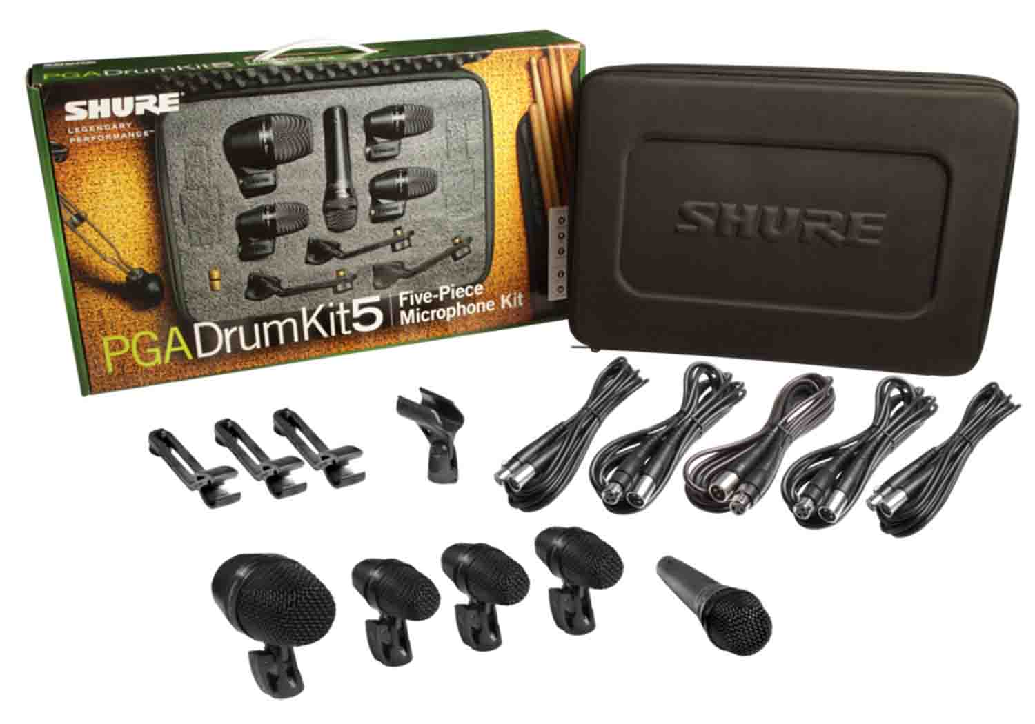 Shure PGADRUMKIT5, 5PC Drum Microphone Kit - Hollywood DJ
