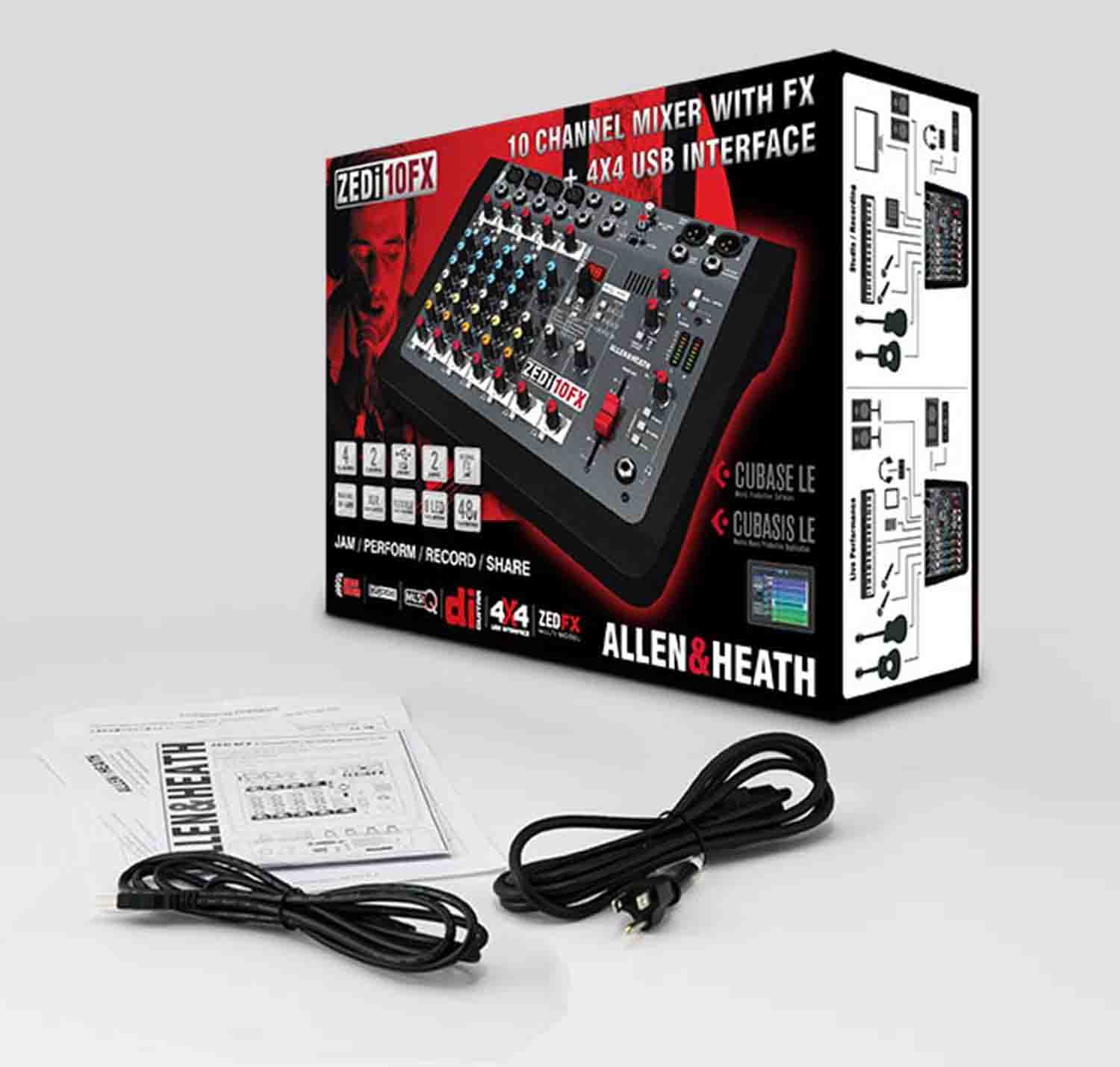 Allen & Heath ZEDi-10FX Hybrid Compact Mixer and 4×4 USB Interface with FX - Hollywood DJ