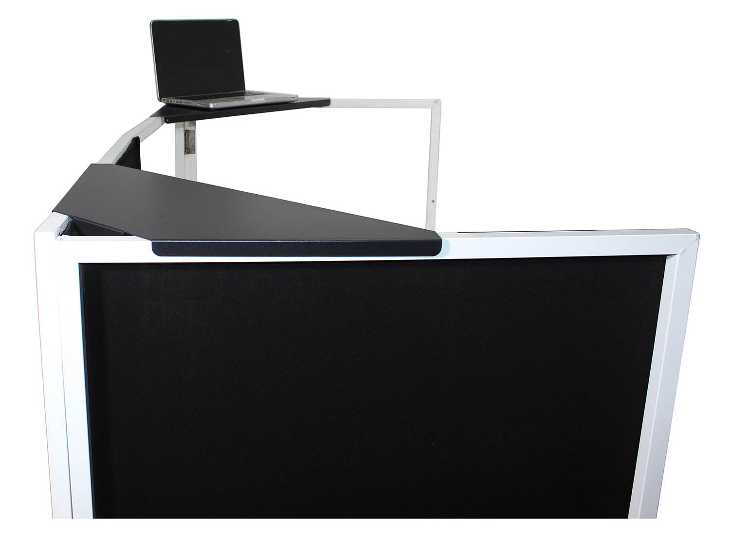 ProX XF-CSB X2, Set of 2 Aluminum Corner Shelves for DJ Facade - Black - Hollywood DJ