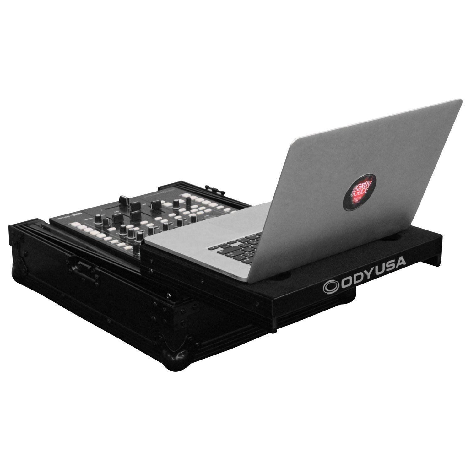 Odyssey FZGS12MX1BL, Universal Black Low Profile 12″ Format DJ Mixer Flight Case with Glide Platform - Hollywood DJ