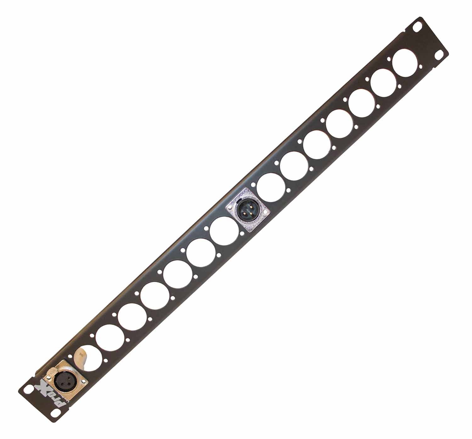 ProX T-1U16XLR 1U Rack Panel Punched for 16 XLR, speakON or powerCON Connectors - Hollywood DJ