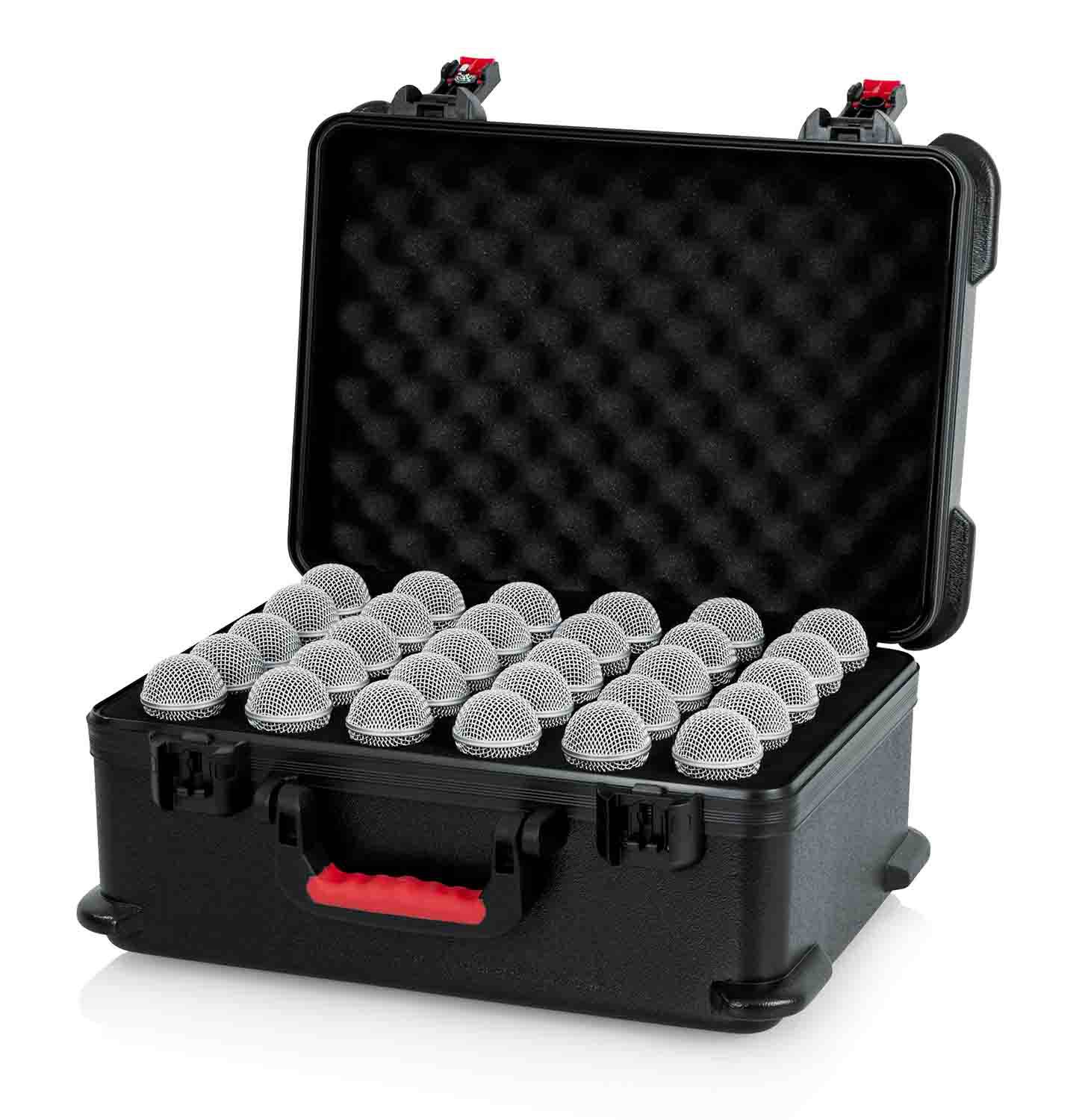 Gator Cases GTSA-MIC30 DJ Case for 30 Wired Microphones with Foam - Hollywood DJ