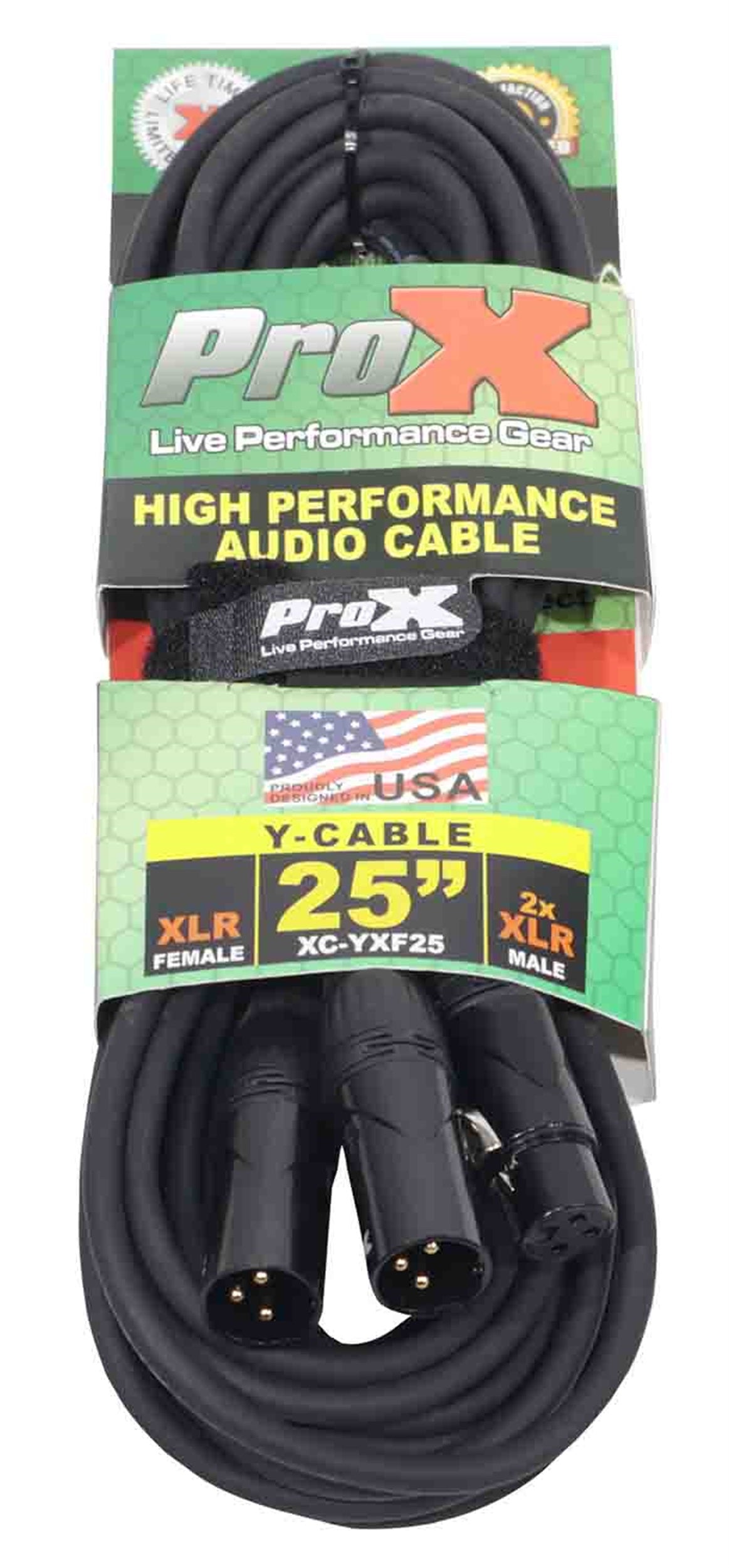 ProX XC-YXF25, 25 FT Balanced XLR-F to Dual XLR-M High Performance Audio Y Cable - Hollywood DJ