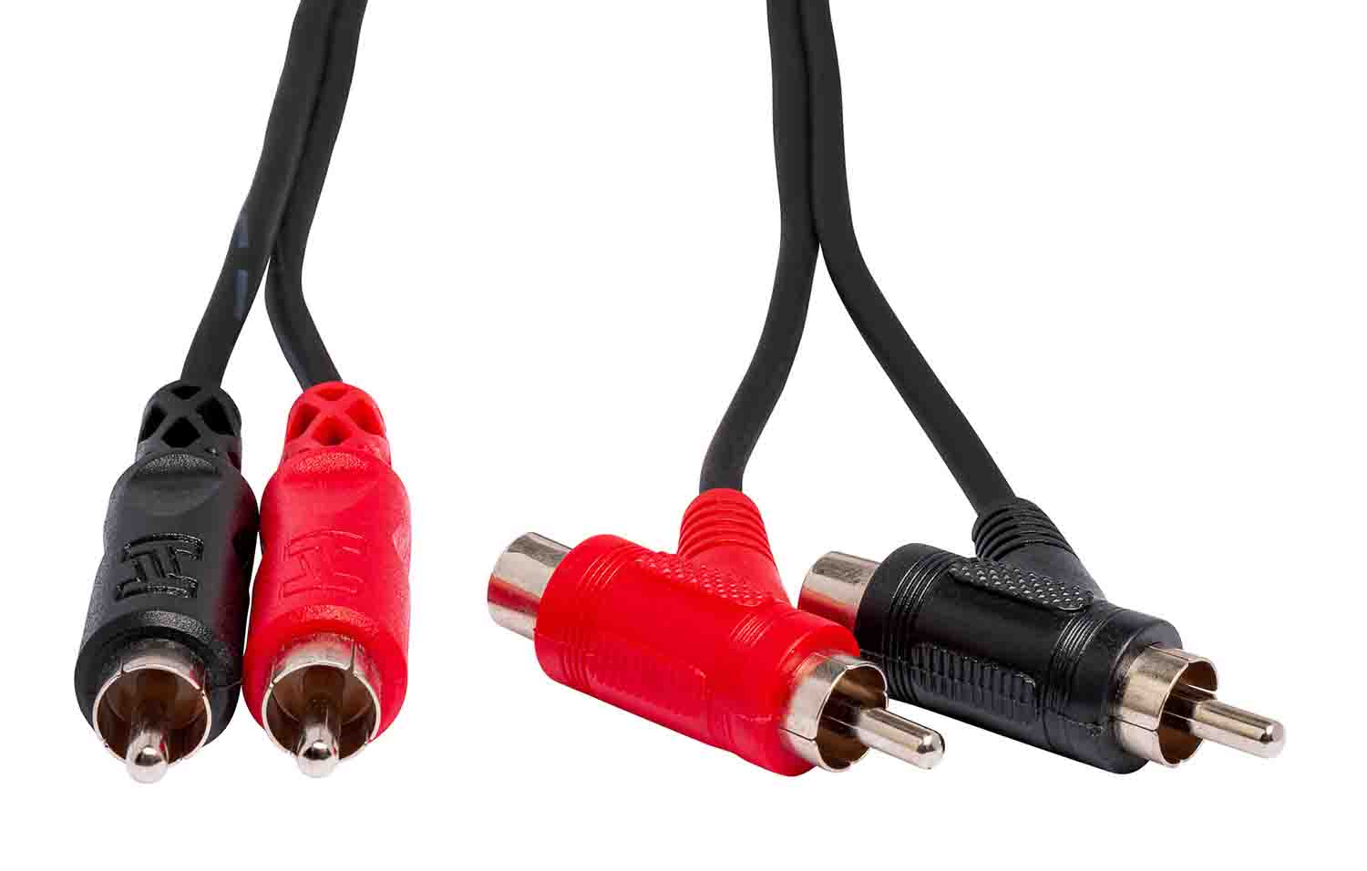 Hosa CRA-201PB, Dual RCA to Dual Piggyback RCA Stereo Interconnect Cable - 1 Meter - Hollywood DJ