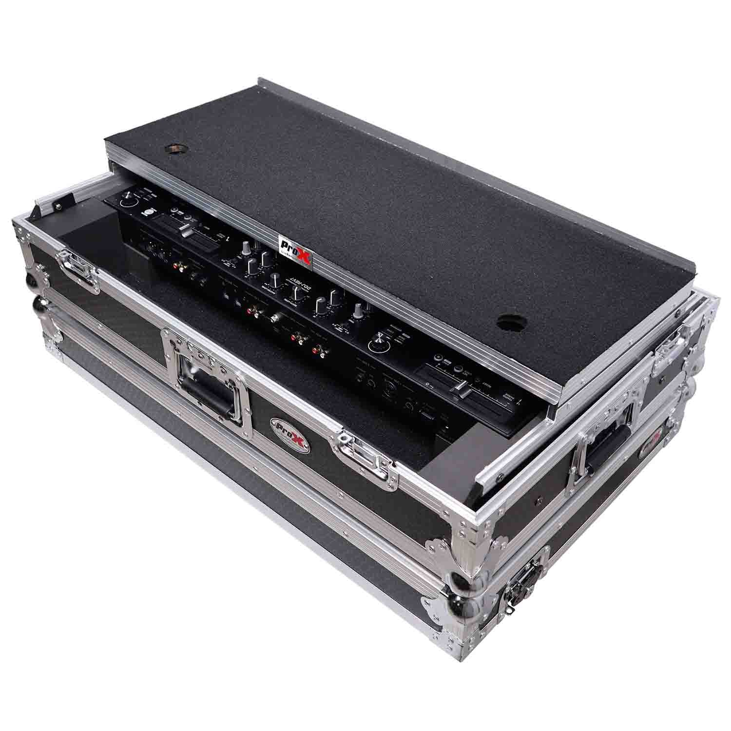 ProX XS-DDJREV7WLT DJ Flight Case for Pioneer DDJ-REV7 DJ Controller with Sliding Laptop Shelf and Wheels - Hollywood DJ