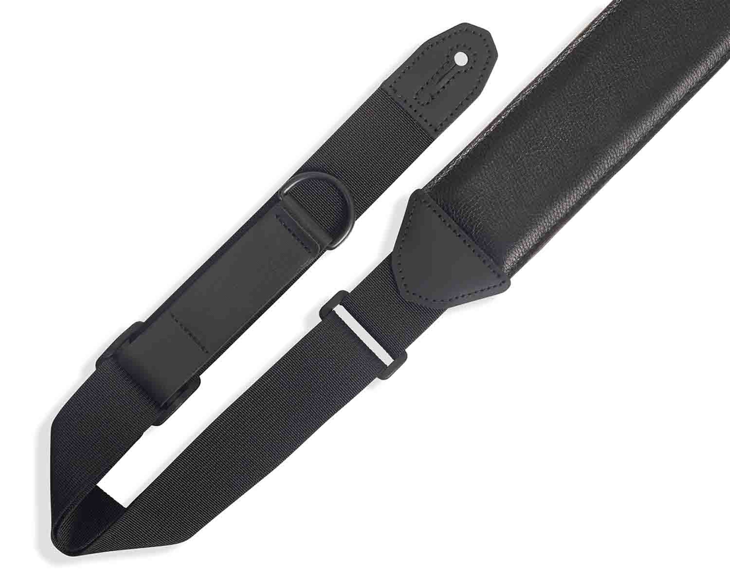 Levy's Leathers MRHGS-BLK 2.5” Right Height Garment Leather Guitar Strap - Black - Hollywood DJ