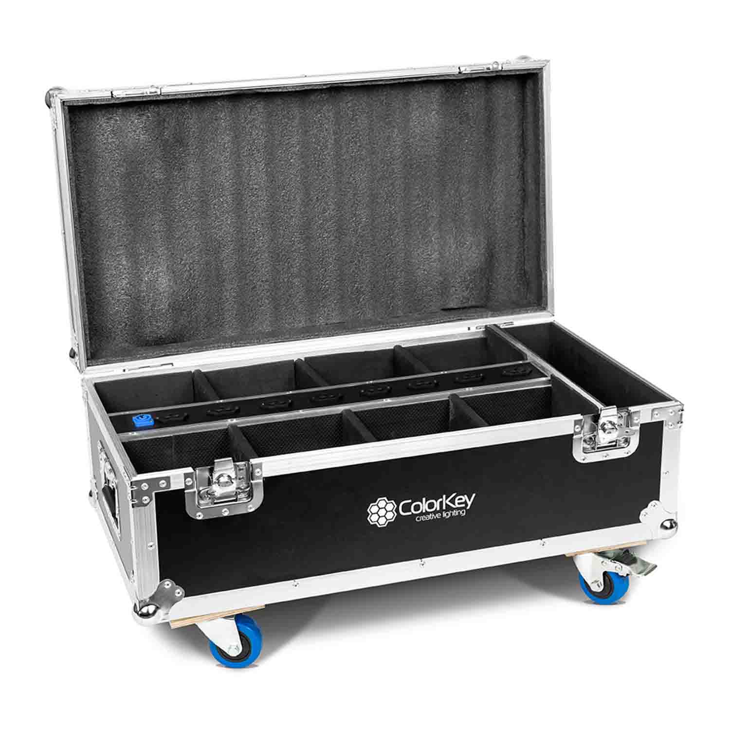 Colorkey CKU-9078, 8-PC Charging Road Case for Airpar Hex 4 - Hollywood DJ