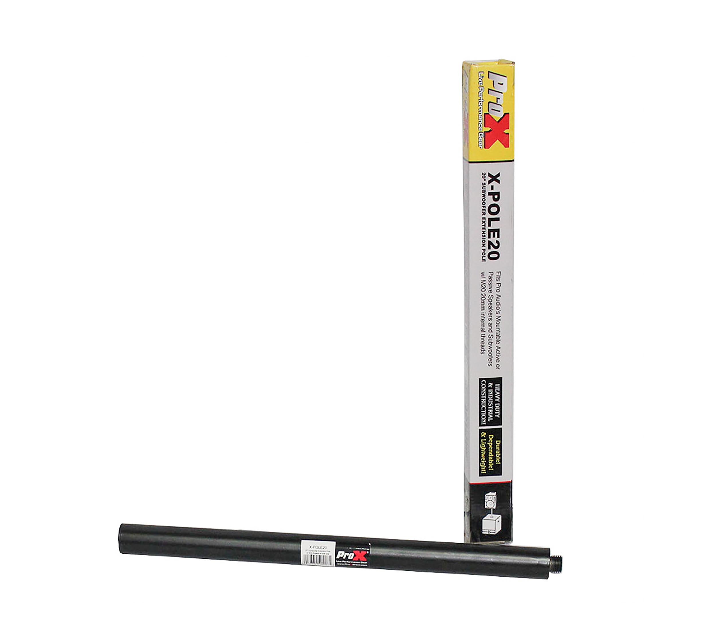 ProX X-POLE20, 20" Speaker Mount Pole with M20 Mount Threads by ProX Cases