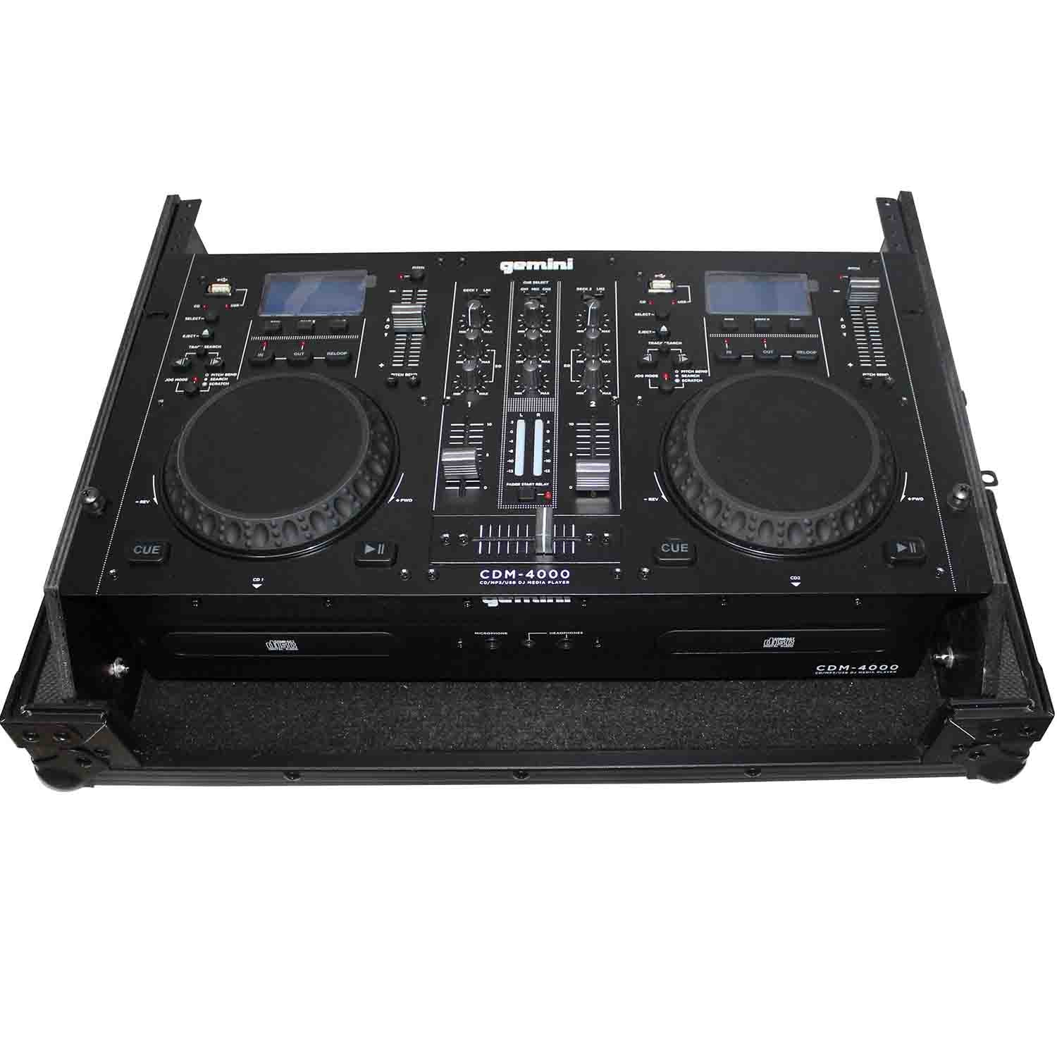 ProX X-19MIX7UBL DJ Flight Case For Gemini CDM-4000 19" Mixer W-7U Slant Rack Mount - Hollywood DJ