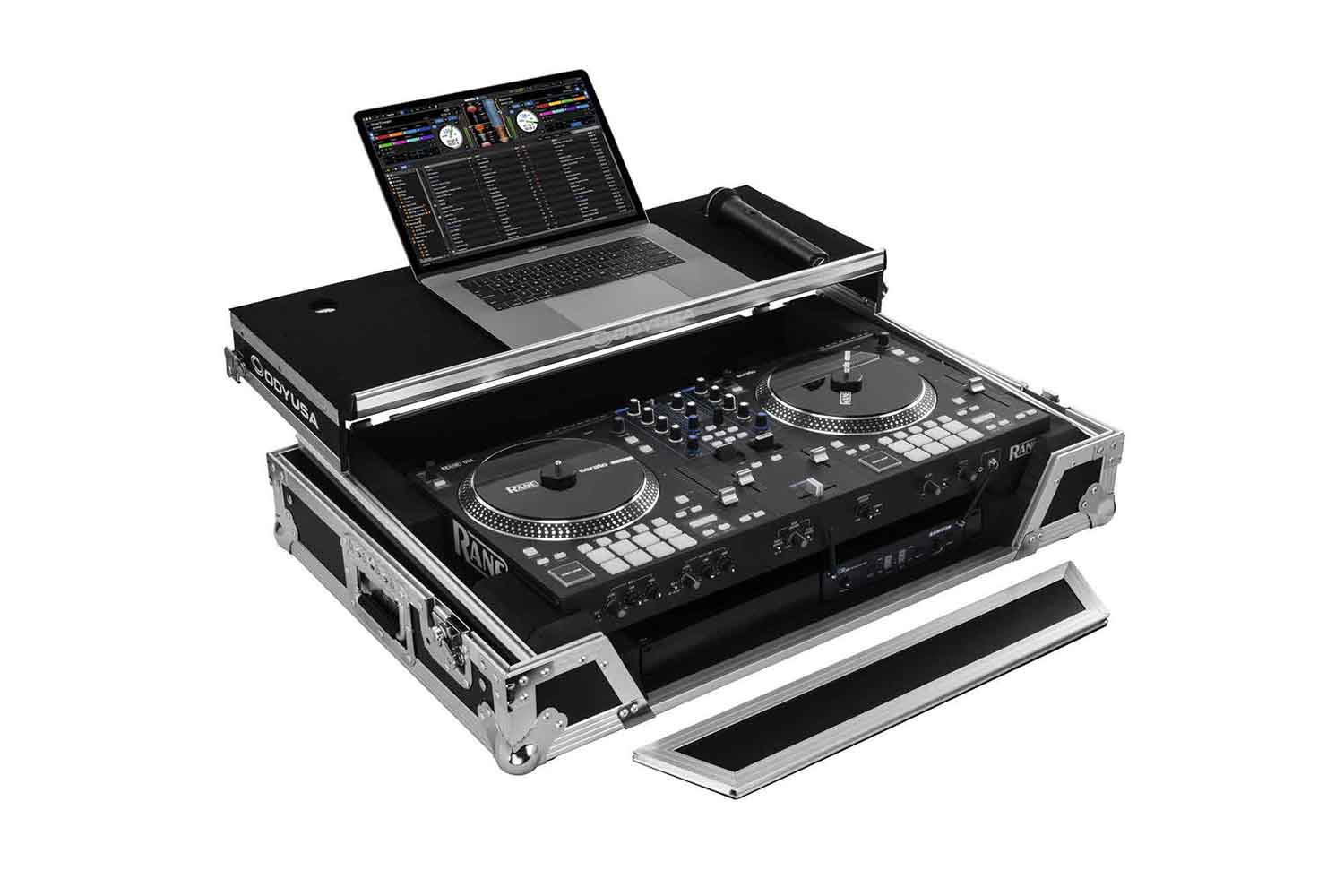 Odyssey FZGSRANEONEW1 DJ Flight Case for Rane One with 1U Rack Space and Glide Platform - Hollywood DJ