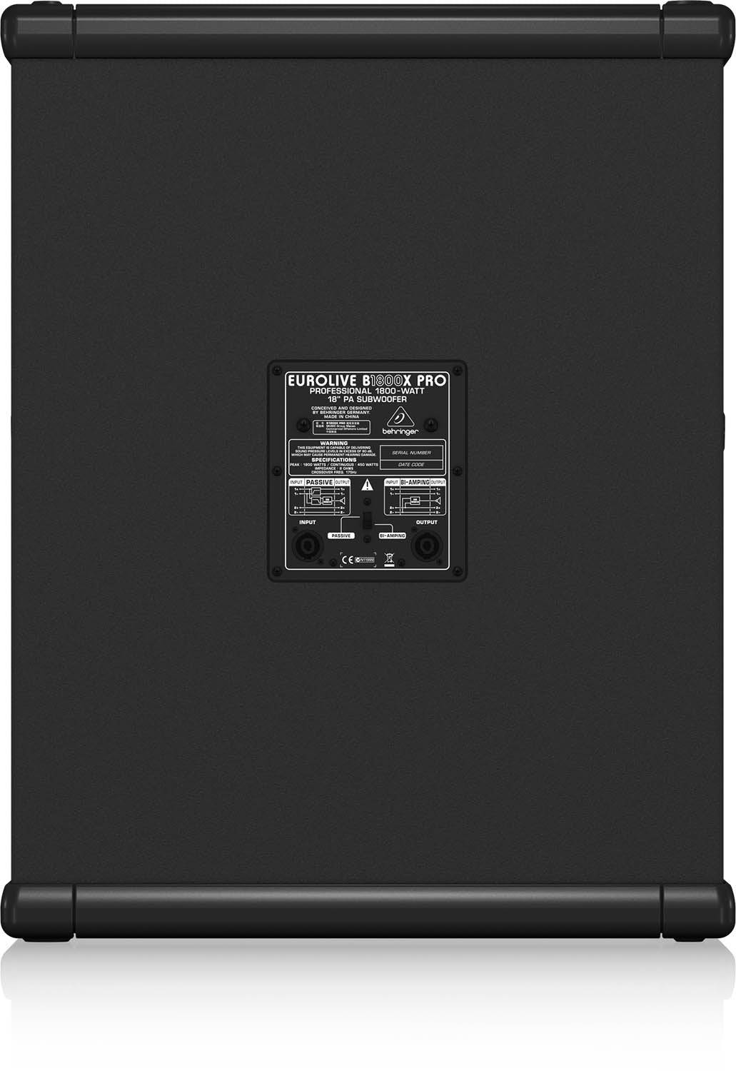 Behringer B1800X PRO Professional 1,800-Watt, 18 Inches PA Subwoofer - Hollywood DJ