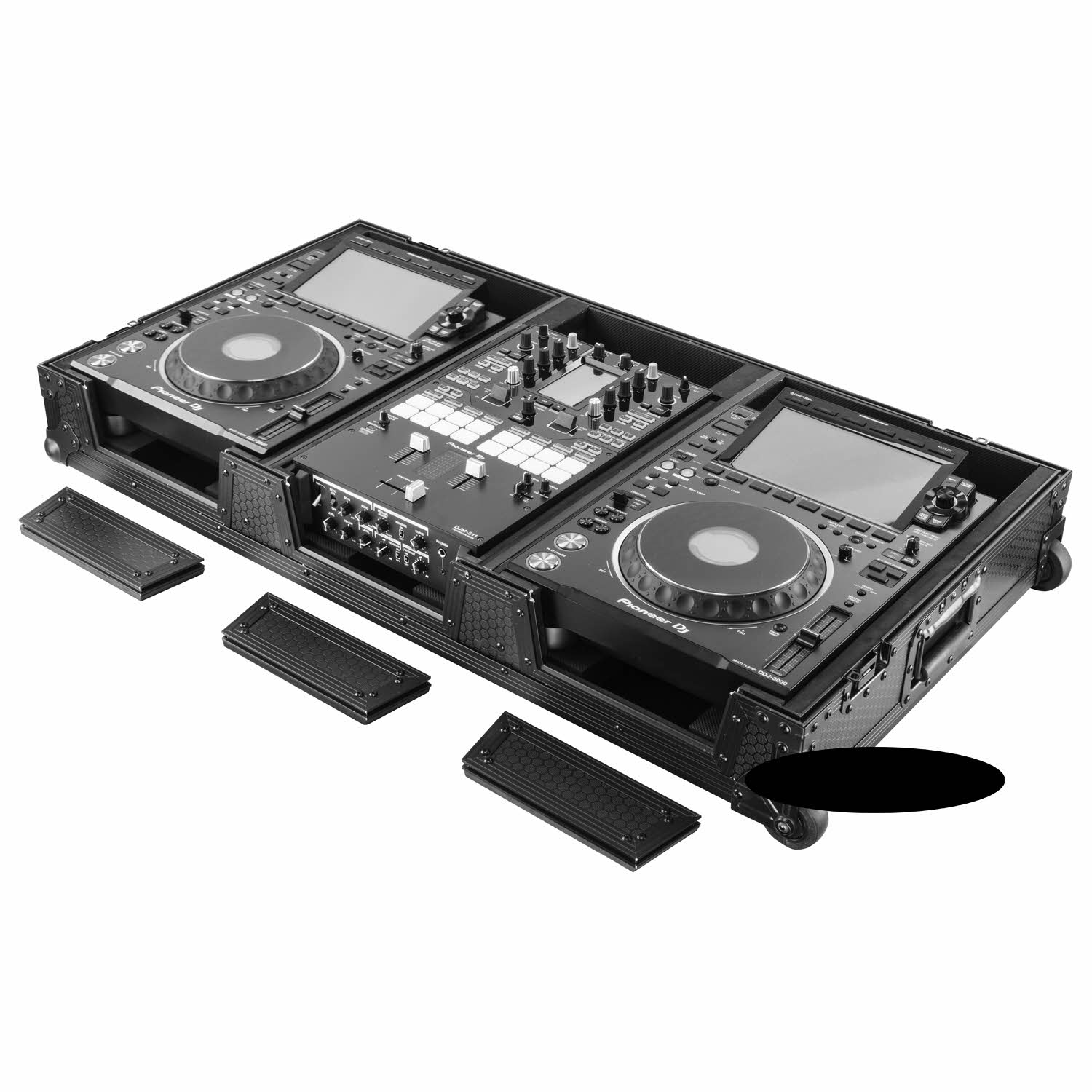 Odyssey 810134 DJ Case for 10" DJ Mixers and Two Pioneer CDJ-3000 DJ Multi Player - Hollywood DJ