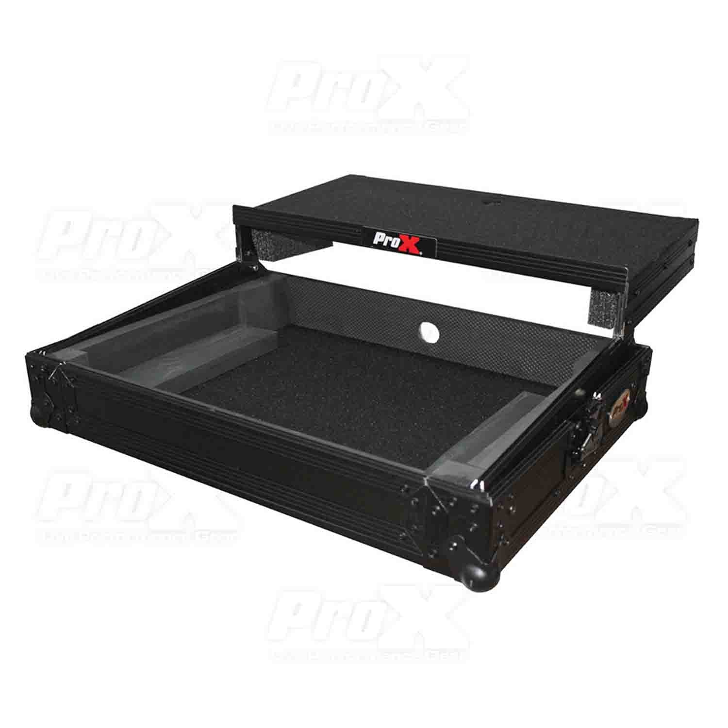 ProX X-DJ202LTBL DJ Controller Flight Case For Roland DJ-202 - Black On Black - Hollywood DJ