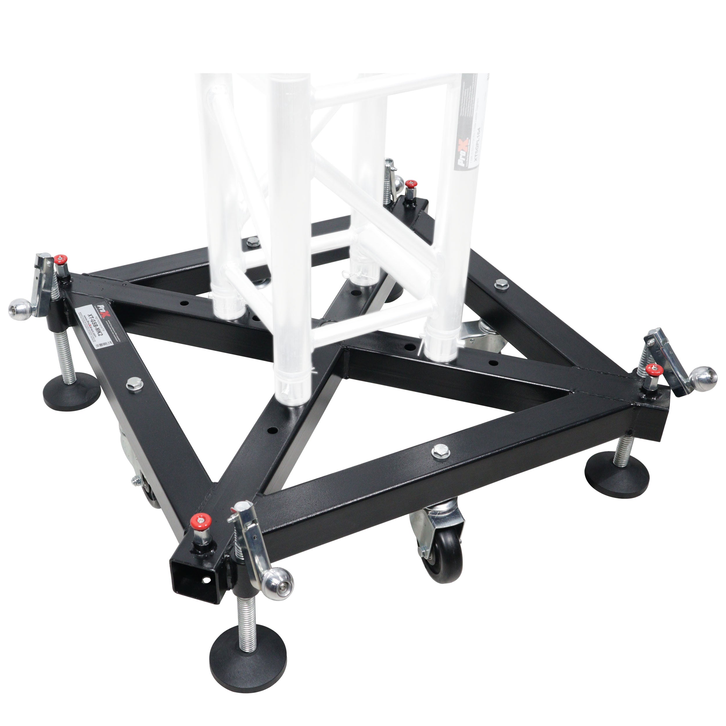 ProX XT-GSBOUTSX4PKG, Ground Support and Leg Stabilizer Package Includes Rolling Base 4x Outrigger Leg Braces ProX Cases