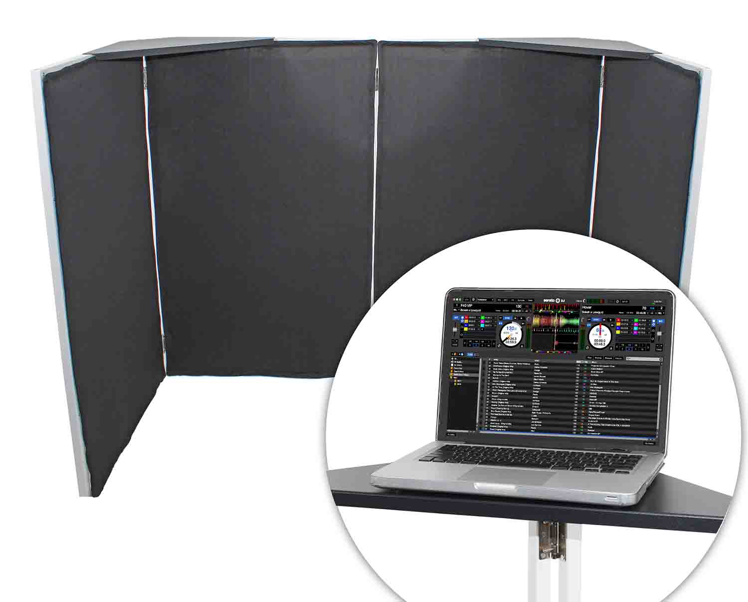 ProX XF-CSB X2, Set of 2 Aluminum Corner Shelves for DJ Facade - Black - Hollywood DJ