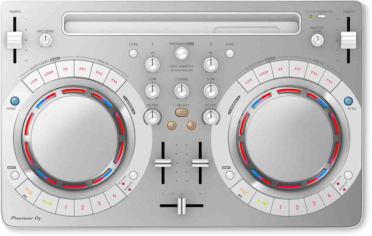 B-Stock: Pioneer DJ DDJ-WeGO4-W 2-Channel DJ Controller for Wedj - White - Hollywood DJ
