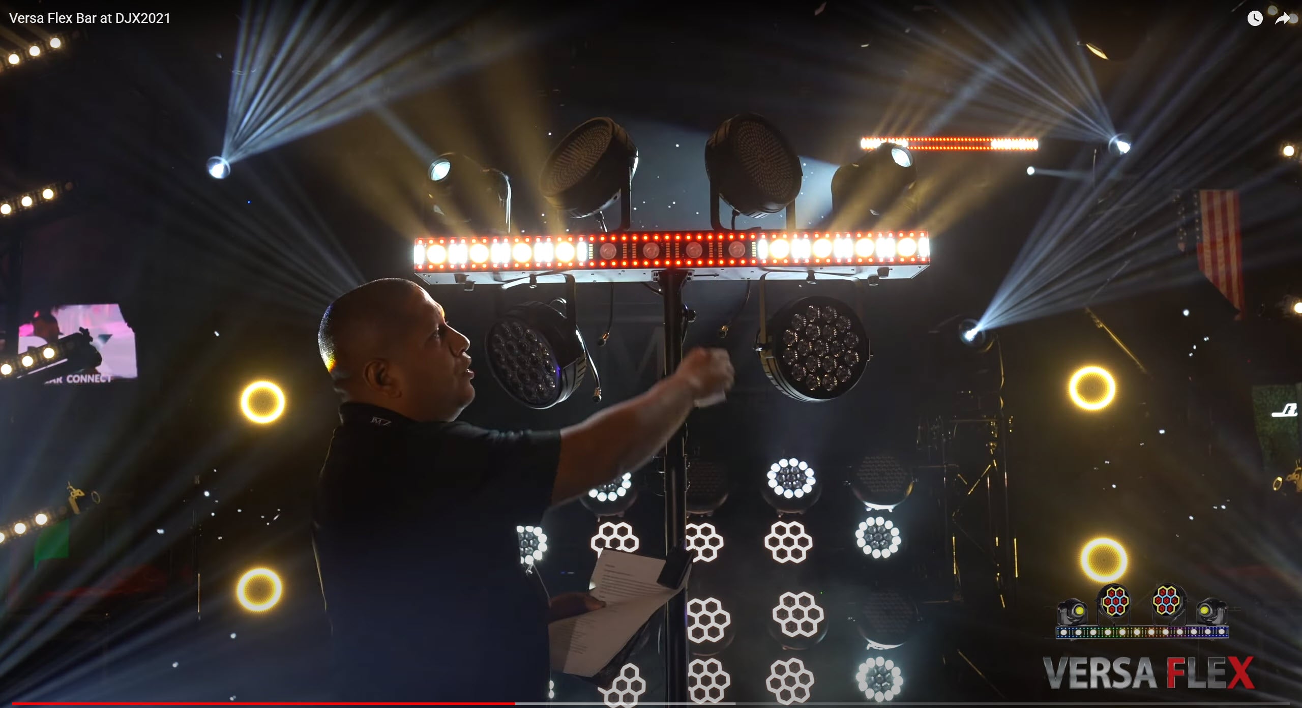 JMAZ JZ2008 Versa Flex Bar All-In-One Lighting System with 2 Movers and FX Bar - Hollywood DJ