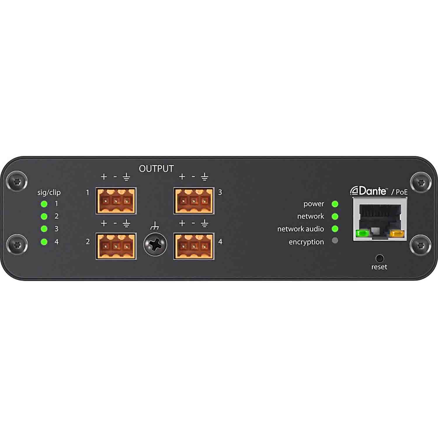 Shure ANI4OUT-BLOCK 4-Output Mic/Line Dante Audio Network Interface - Block Connectors - Hollywood DJ