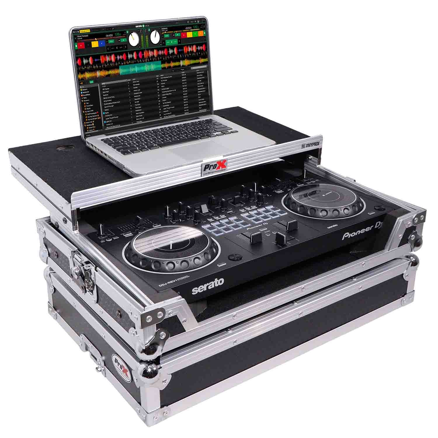 ProX X-DDJREV1LT Flight Case for Pioneer DDJ-REV1 Digital Controller with Sliding Laptop Shelf - Hollywood DJ