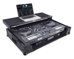 ProX XS-RANEFOUR WLTBL LED ATA Flight Style Road Case for RANE Four DJ Controller with 1U Rack Space and Wheels - Black Finish - Hollywood DJ