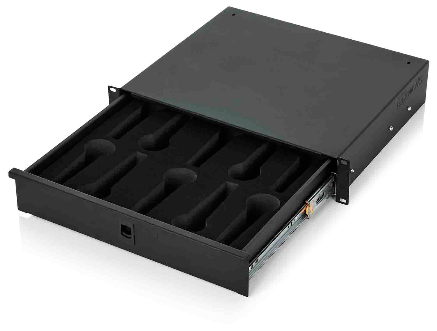 Gator Cases GRW-DRWMIC10, 10 Microphone Lockable Drawer – 2U - Hollywood DJ