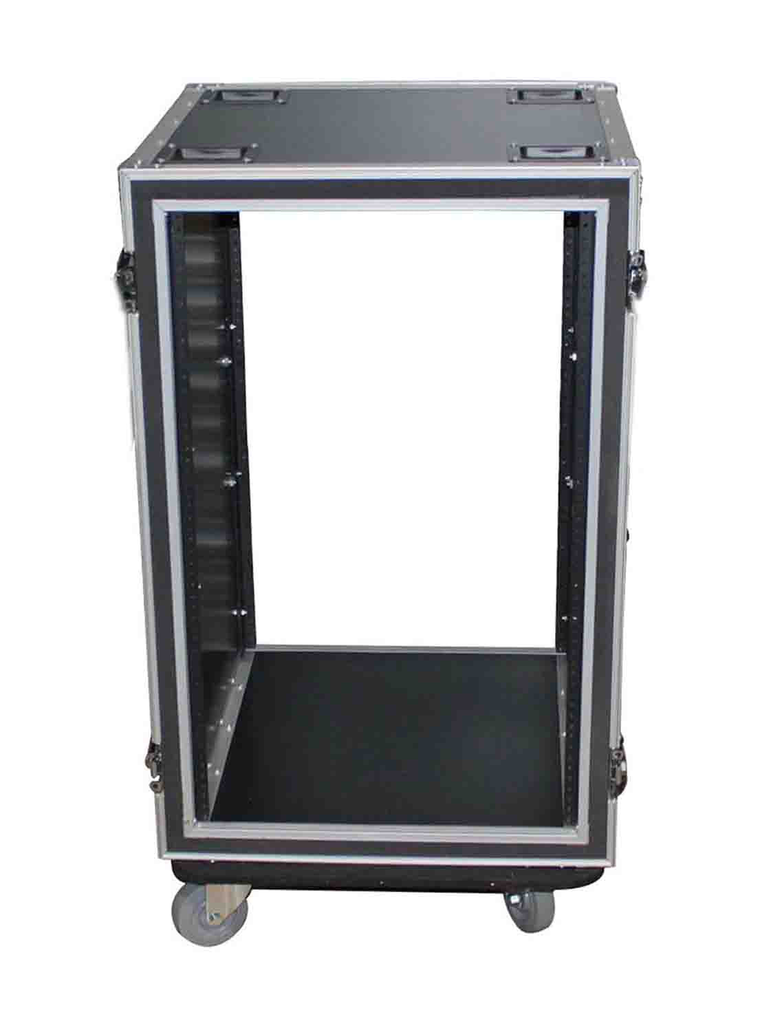 ProX T-12RSP24W 12U Space Shockproof Amp Rack ATA Flight Case 24 In Depth W-4 In Casters - Hollywood DJ