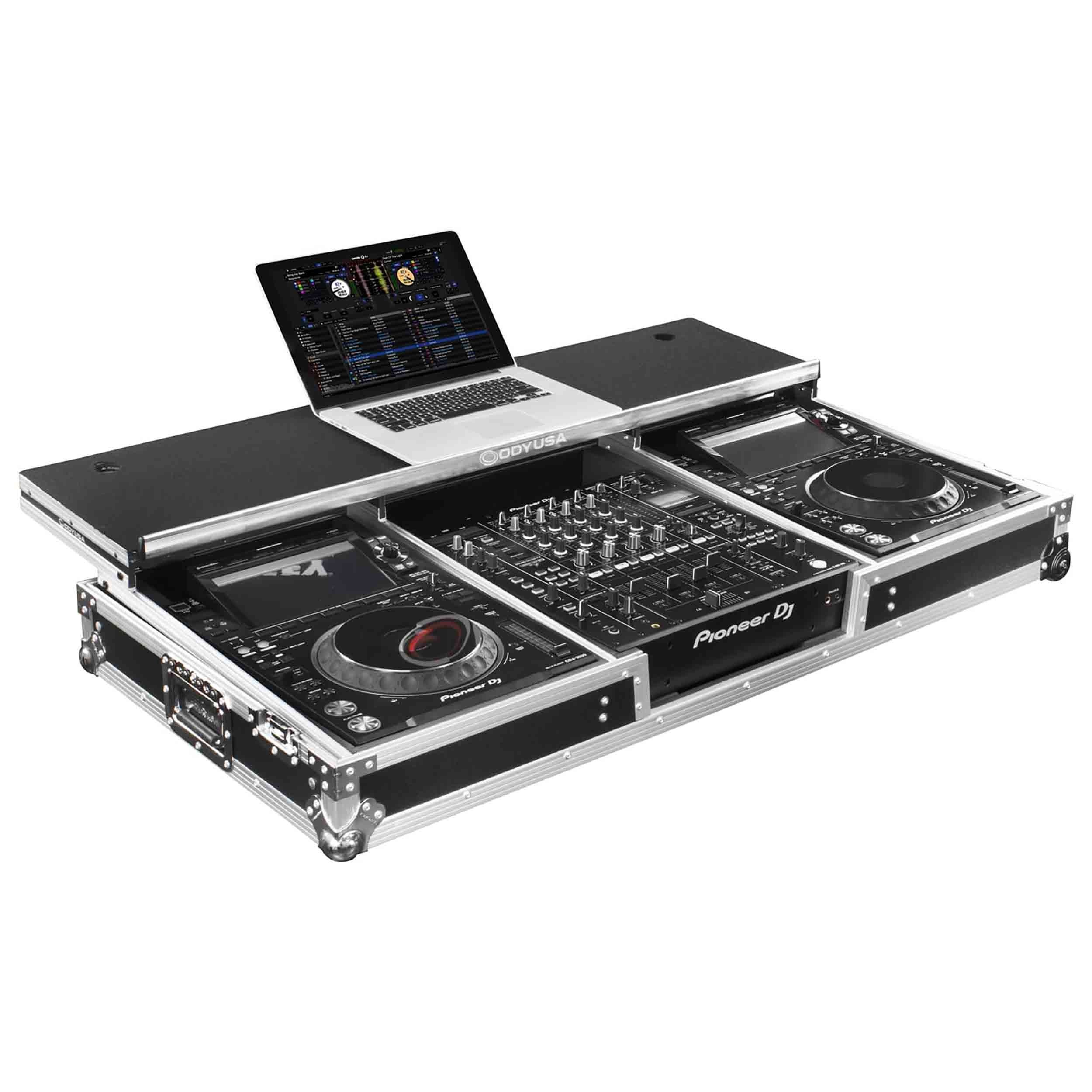 Odyssey FZGSDJMA9CDJW Glide Style DJ Coffin Flight Case with Wheels for DJM-A9 and CDJ-3000 or Similar Size Gear - Hollywood DJ