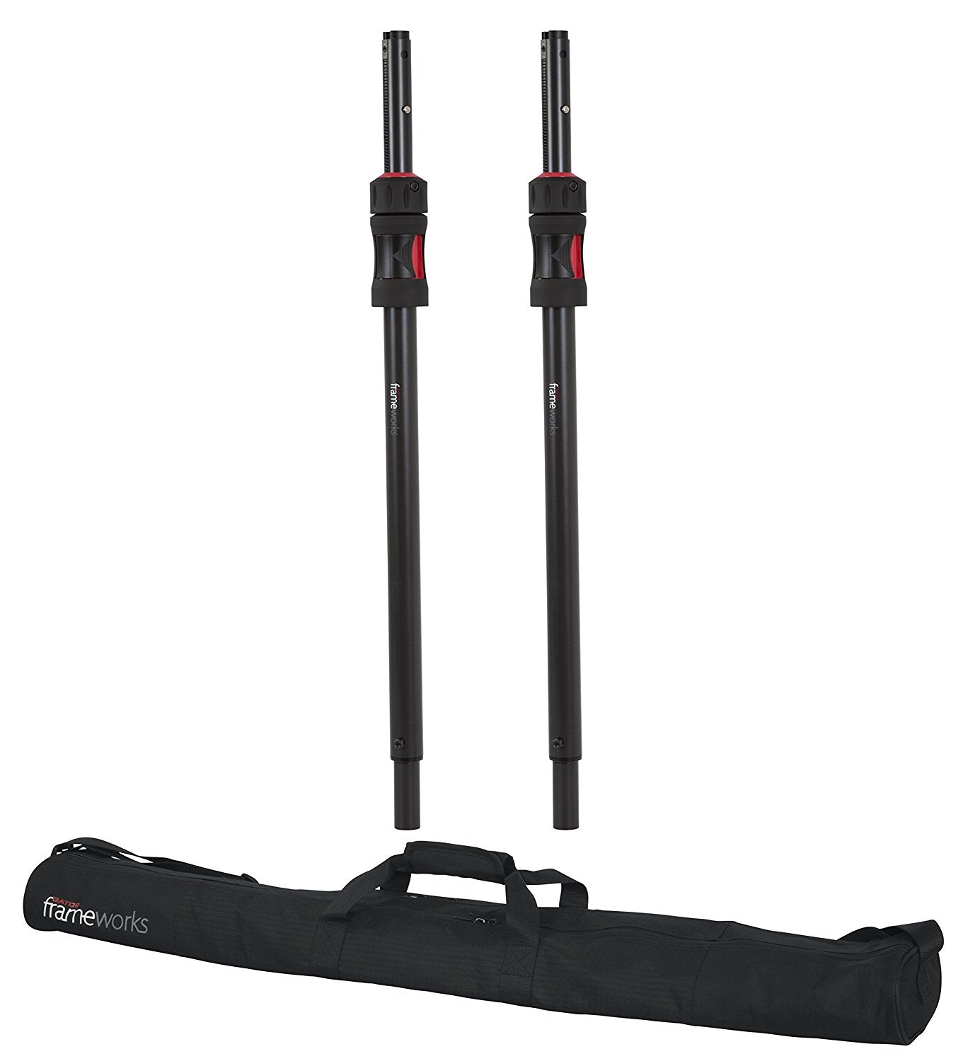 Gator Frameworks GFW-ID-SPKR-SPSET, ID Speaker Sub Pole with Carry Bag - 2 Pair - Hollywood DJ