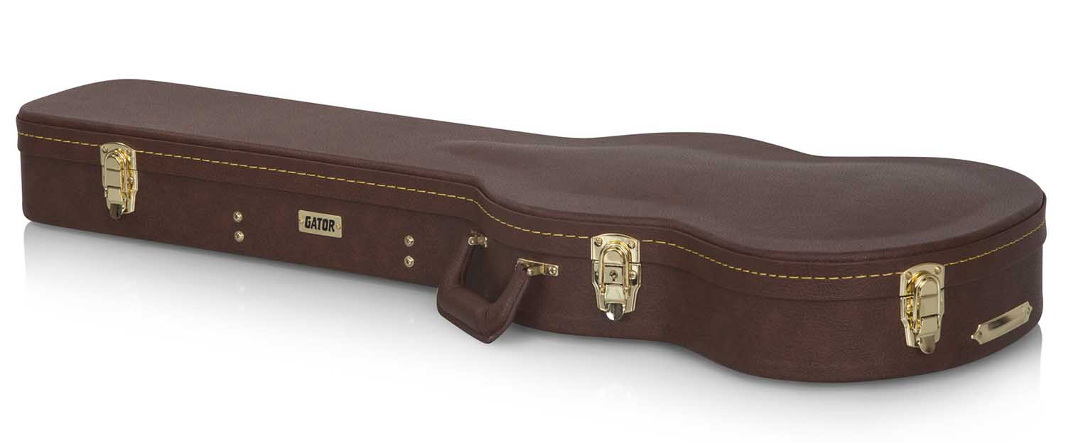 Gator Cases GW-SG-BROWN Deluxe Wood Case for Electric Solid Guitar - Brown - Hollywood DJ