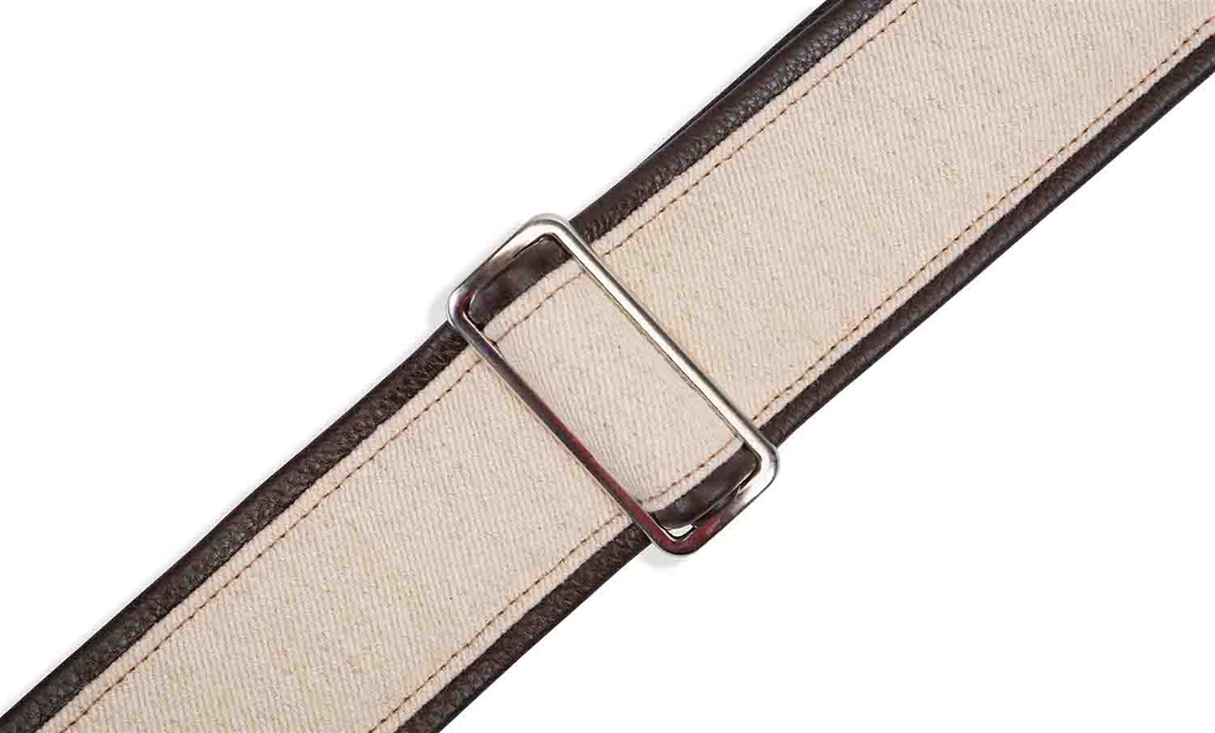 Levy's Leathers MHG7-DBR 2.5” Natural Hemp Guitar Strap with Padding Wrapped in Dark Brown Garment Leather - Hollywood DJ