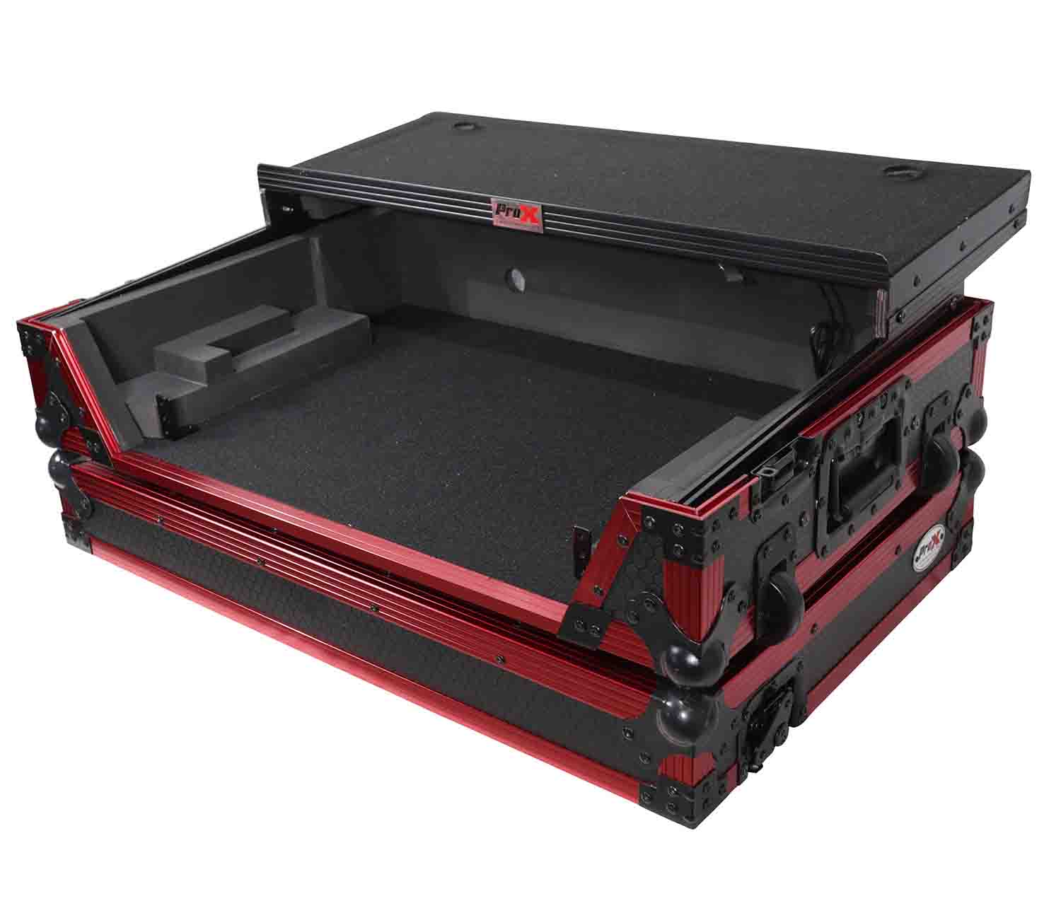ProX XS-RANEONE WLTFRLED DJ Flight Case for Rane One 1U Rackspace with Sliding Laptop Shelf, Wheels and LED KIT - Hollywood DJ