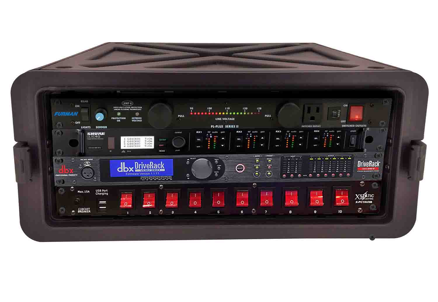 ProX XM-4U VaultX 4U Rack Air-tight, Water-sealed ABS Case - Hollywood DJ
