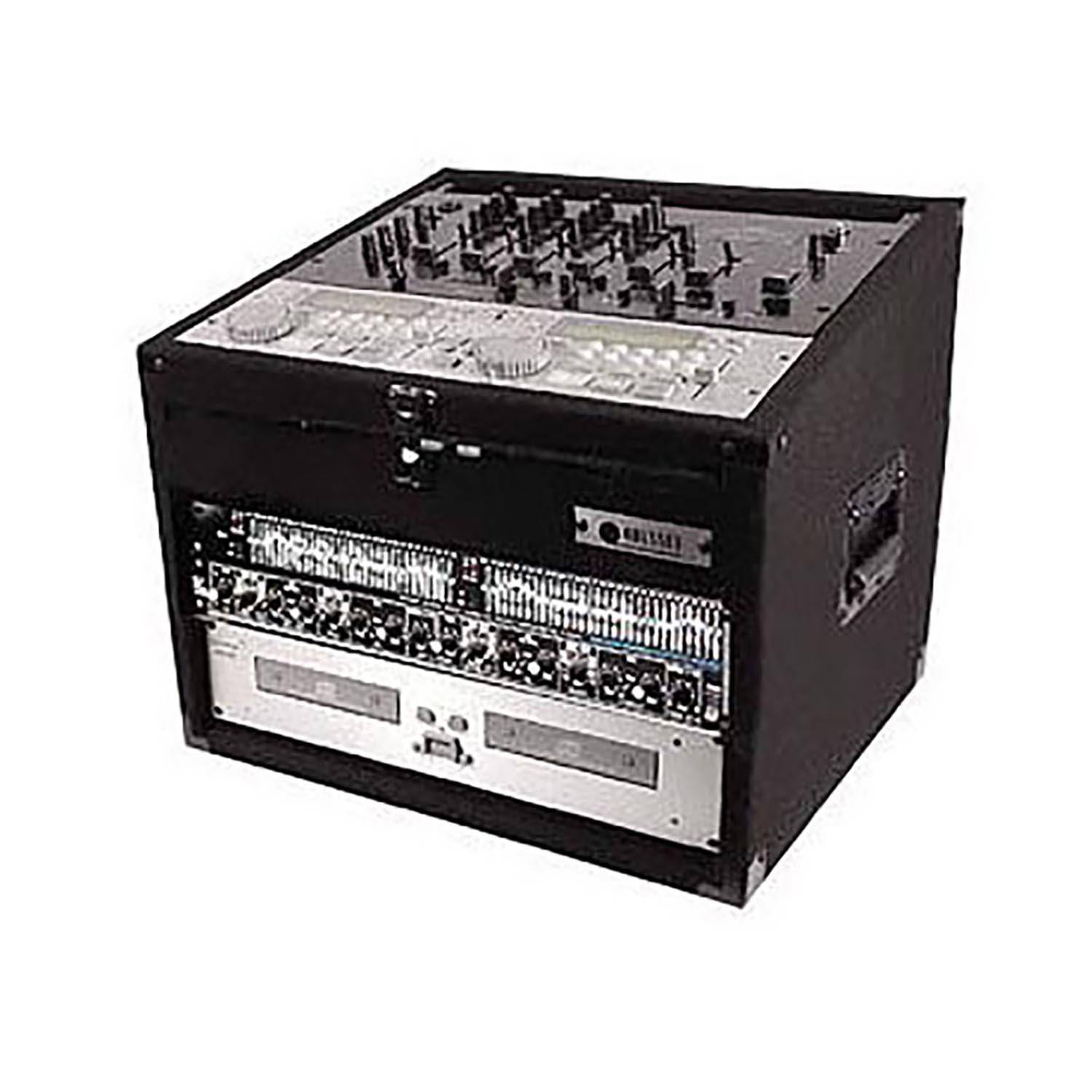 Odyssey CXC904, 9U Top Slanted 4U Bottom Vertical CXC Carpet Combo Rack - Hollywood DJ