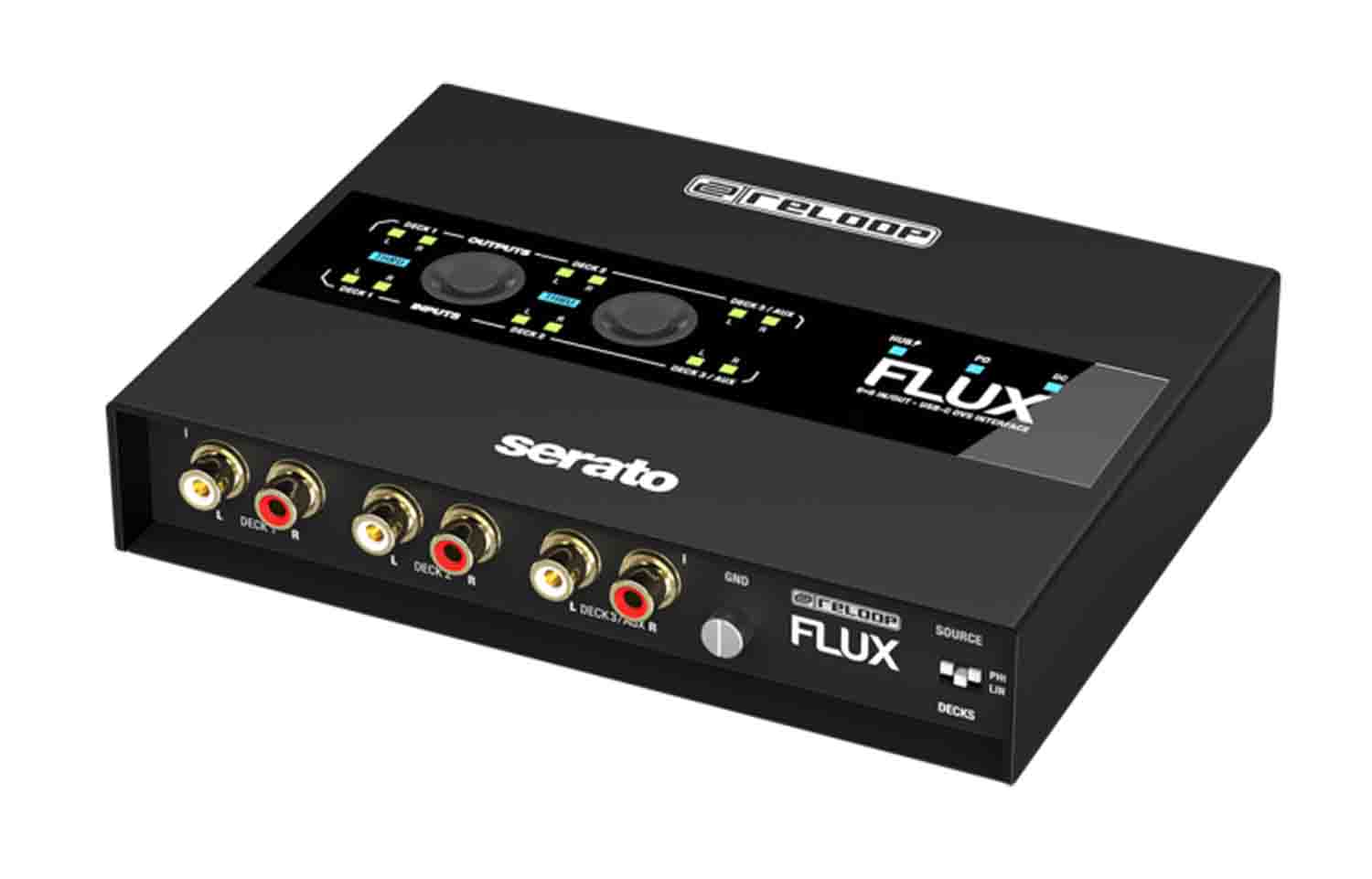 Reloop Flux Next Generation USB-C 3-Channel 6x6 DVS Interface for Serato DJ Pro Reloop