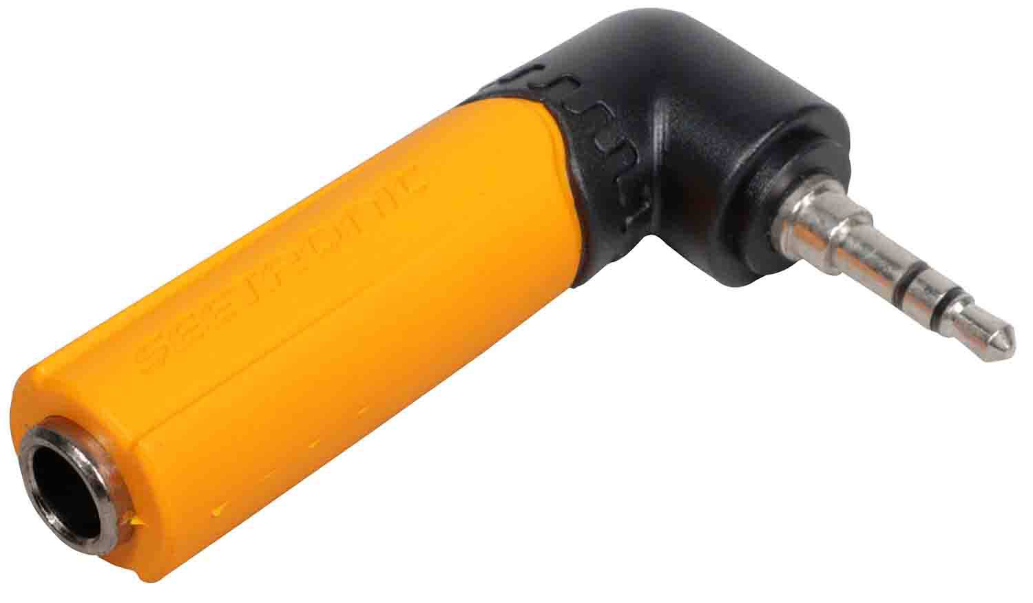 ProX XC-MMJ3-PM-R Professional 1/4" Female to 1/8" Male Stereo Right Angled Adapter BY SEETRONIC - Hollywood DJ