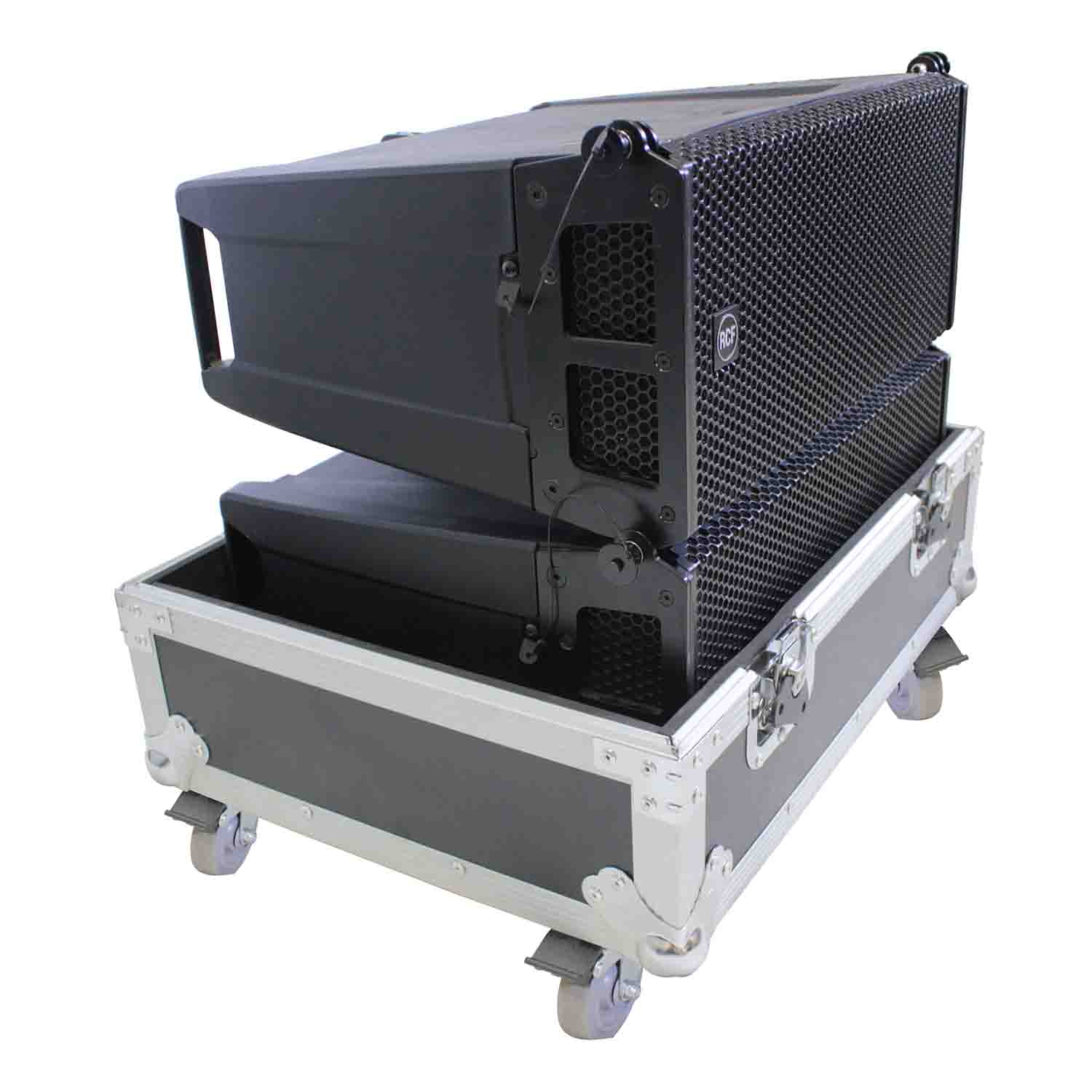 ProX X-RCF-HDL6ALAX2W, Line Array Flight Case for 2 RCF HDL6-A HDL26-A Speakers with Wheels - Hollywood DJ