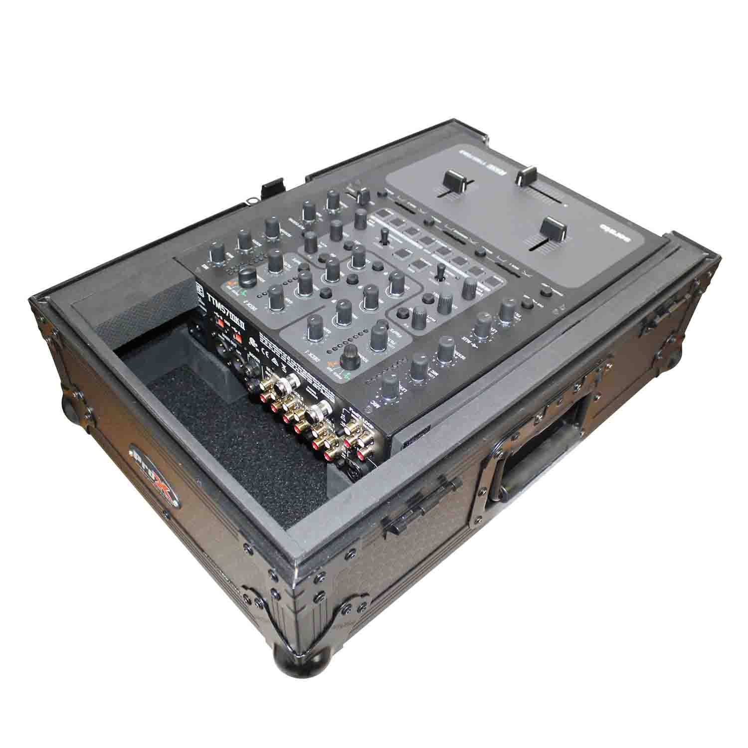 ProX XS-M10BL DJ Flight Case For Large Format 10 Inch DJ Mixers - Black on Black - Hollywood DJ