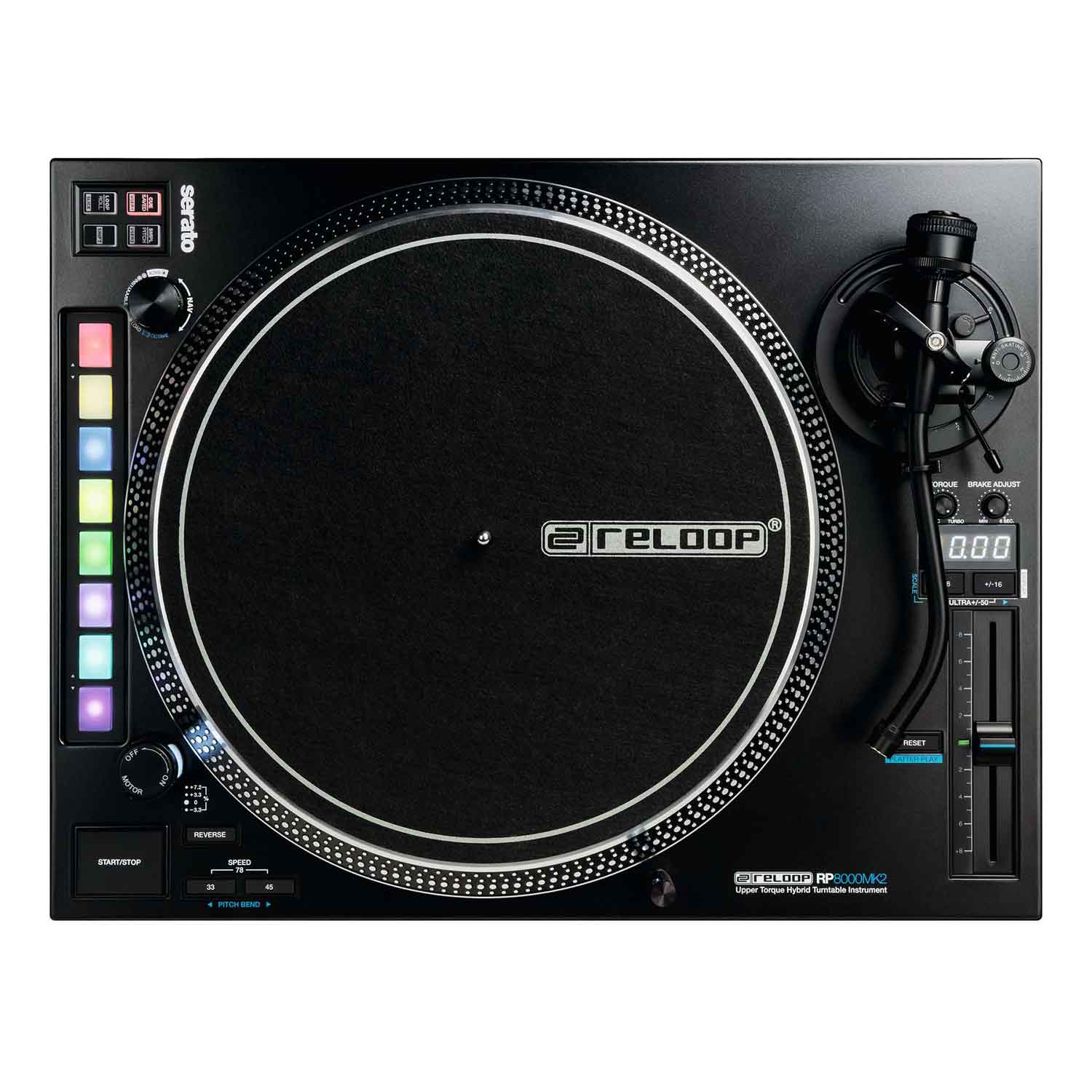 Reloop RP-8000-MK2 Upper Torque Hybrid Turntable Instrument - Black by Reloop
