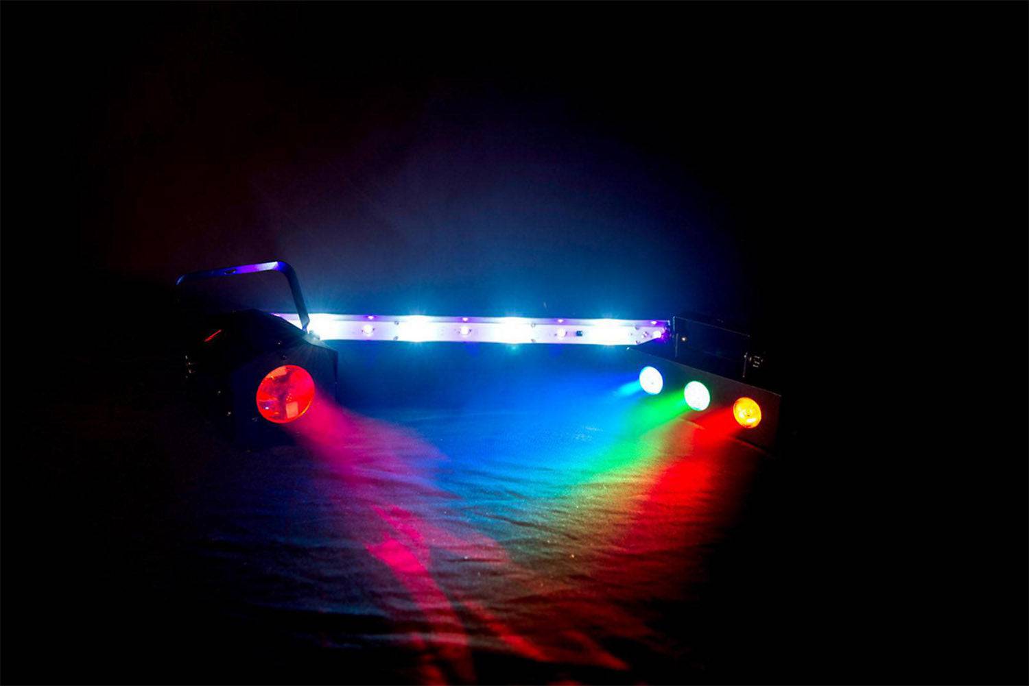 Chauvet Dj JAM Pack Silver With Moonflower, Three-Color Wash Effect Light, And A UV Strobe Combo Light - Hollywood DJ