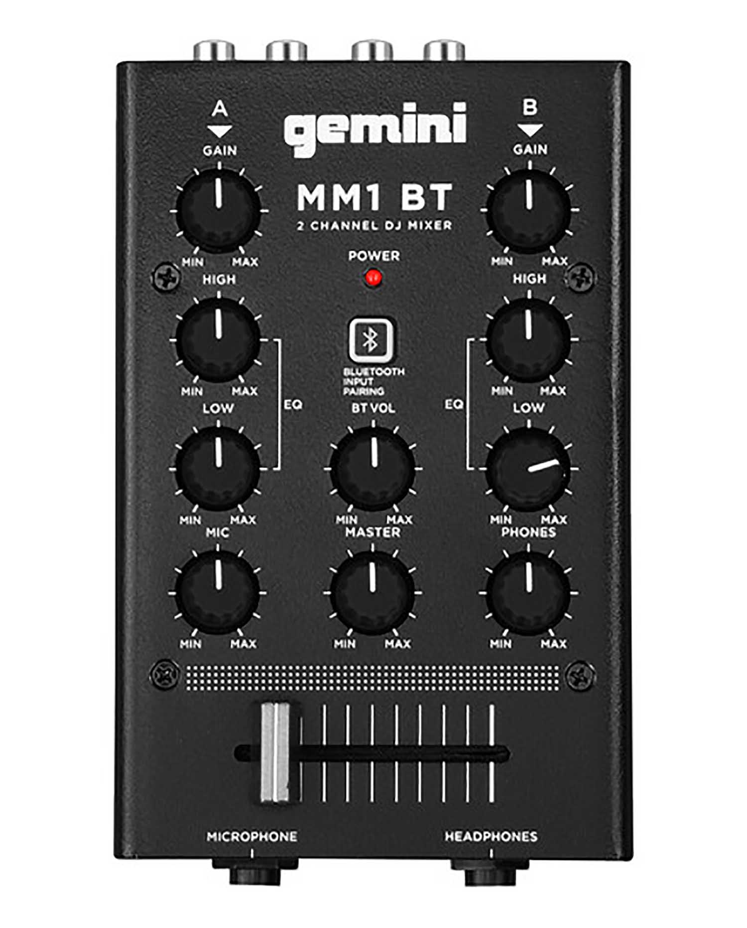 Gemini Sound MM1BT, 2-Channel Compact Mixer with Bluetooth - Hollywood DJ